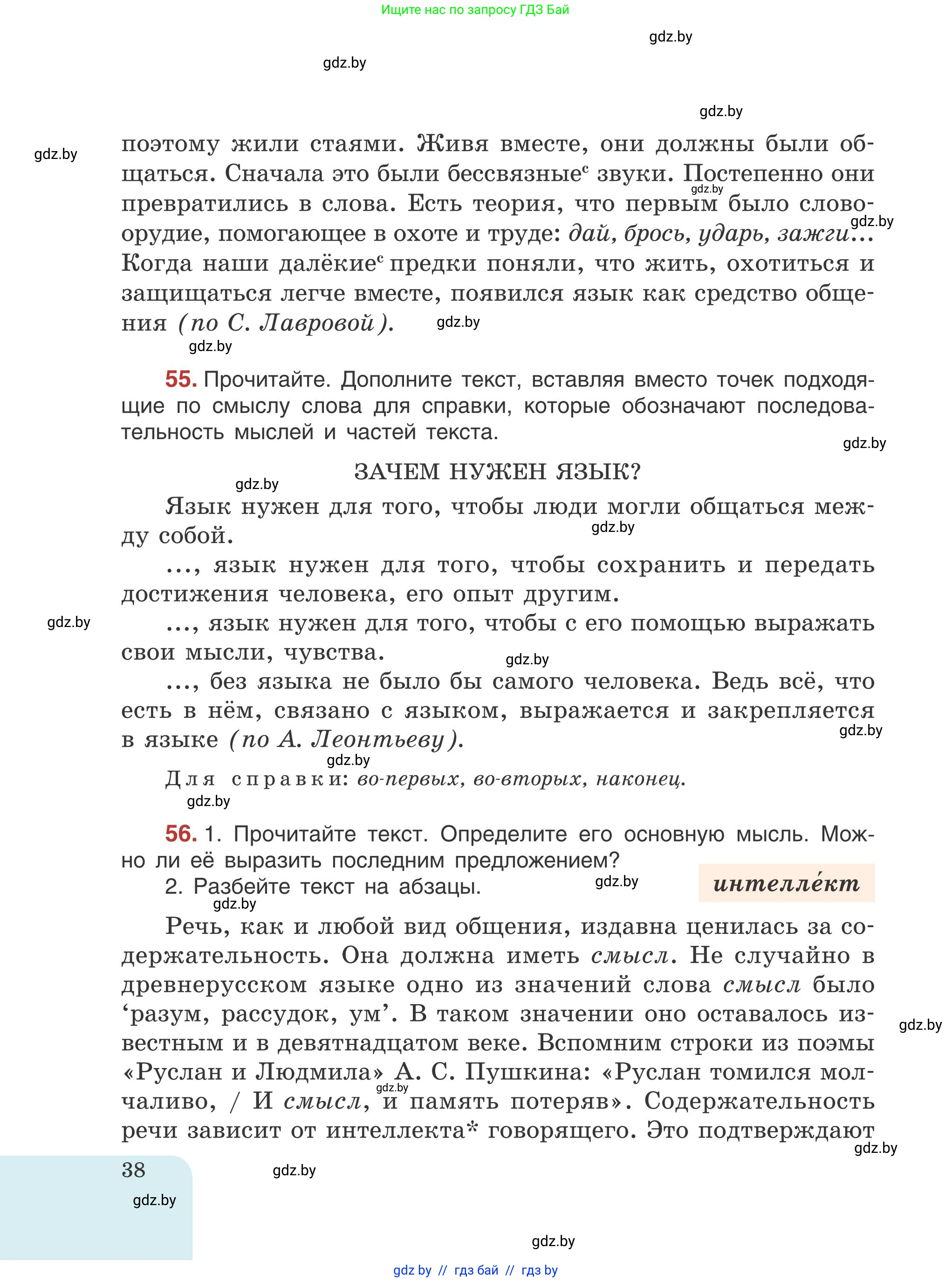 Русский язык, 5 класс Учебник, авторы: Мурина Лариса Александровна, Игнатович Татьяна Владимировна, Жадейко Жанна Фёдоровна, издательство Академия образования, Минск, 2025, голубого цвета, Часть 1, страница 38