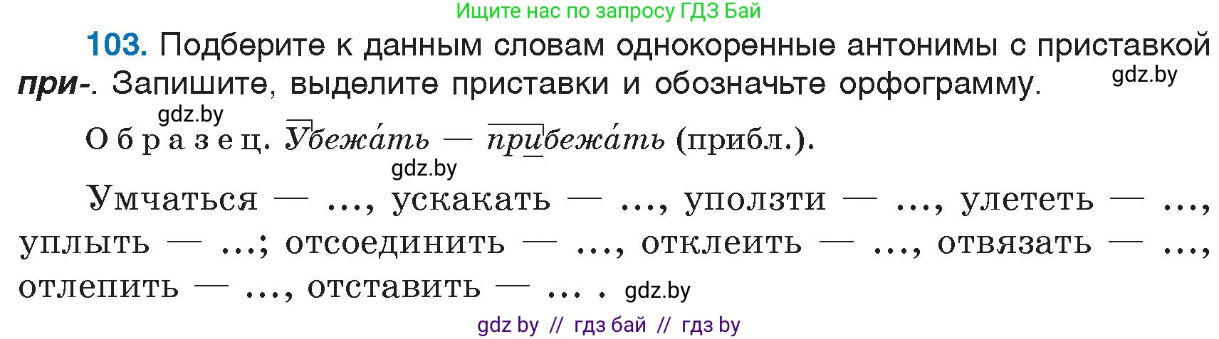 Русский язык, 6 класс Учебник, авторы: Мурина Лариса Александровна, Игнатович Татьяна Владимировна, Жадейко Жанна Фёдоровна, издательство Национальный институт образования, Минск, 2020, страница 53, номер 103, Условие