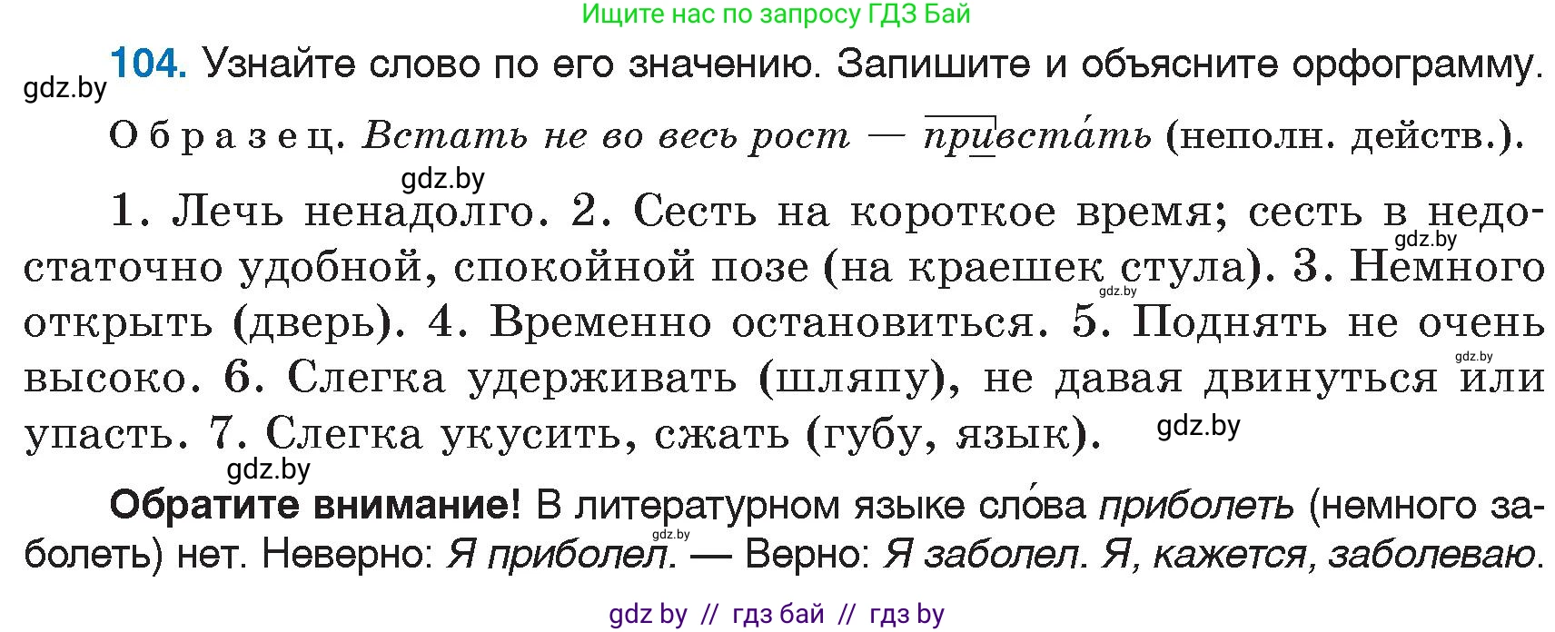 Русский язык, 6 класс Учебник, авторы: Мурина Лариса Александровна, Игнатович Татьяна Владимировна, Жадейко Жанна Фёдоровна, издательство Национальный институт образования, Минск, 2020, страница 53, номер 104, Условие