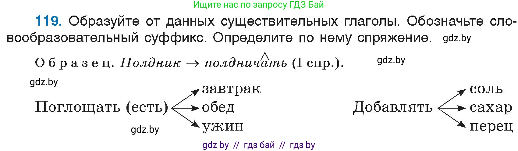 Русский язык, 6 класс Учебник, авторы: Мурина Лариса Александровна, Игнатович Татьяна Владимировна, Жадейко Жанна Фёдоровна, издательство Национальный институт образования, Минск, 2020, страница 60, номер 119, Условие
