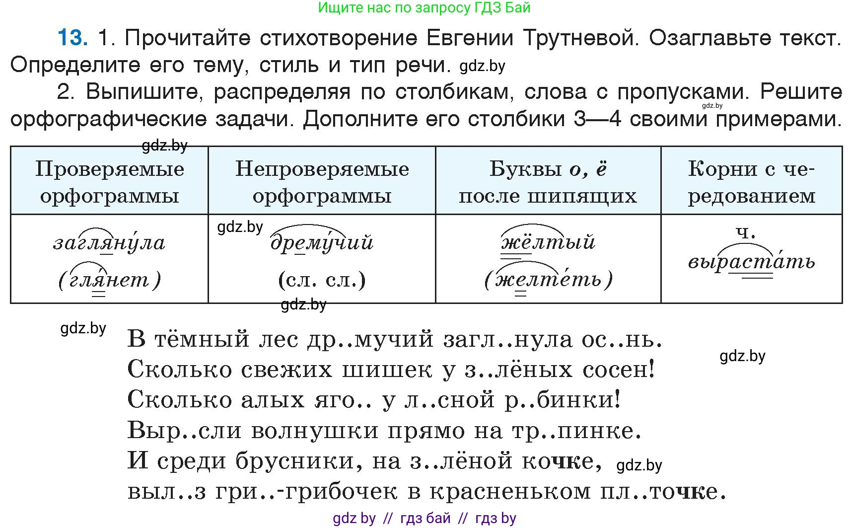 Русский язык, 6 класс Учебник, авторы: Мурина Лариса Александровна, Игнатович Татьяна Владимировна, Жадейко Жанна Фёдоровна, издательство Национальный институт образования, Минск, 2020, страница 10, номер 13, Условие