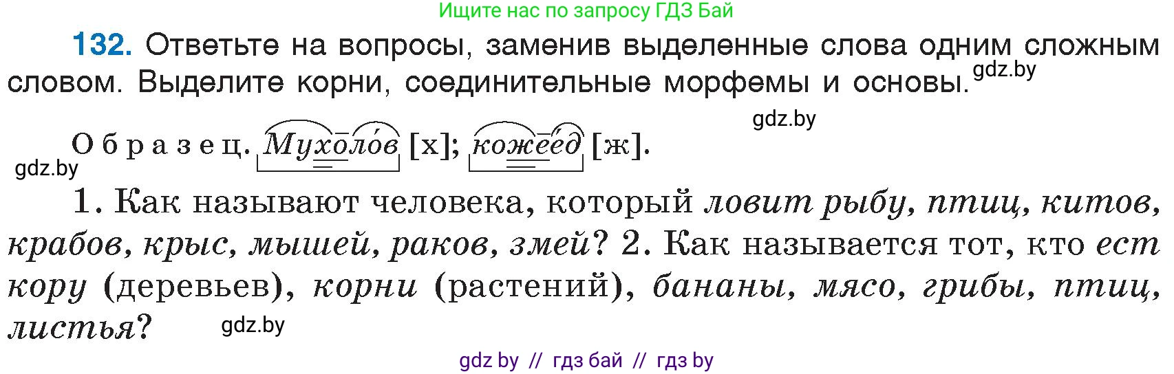 Русский язык, 6 класс Учебник, авторы: Мурина Лариса Александровна, Игнатович Татьяна Владимировна, Жадейко Жанна Фёдоровна, издательство Национальный институт образования, Минск, 2020, страница 65, номер 132, Условие
