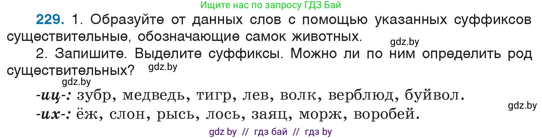 Русский язык, 6 класс Учебник, авторы: Мурина Лариса Александровна, Игнатович Татьяна Владимировна, Жадейко Жанна Фёдоровна, издательство Национальный институт образования, Минск, 2020, страница 110, номер 229, Условие