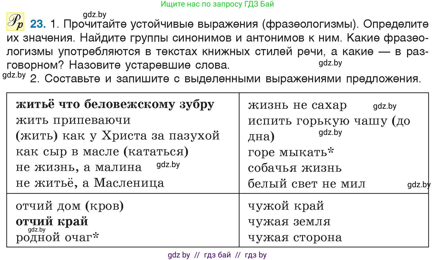 Русский язык, 6 класс Учебник, авторы: Мурина Лариса Александровна, Игнатович Татьяна Владимировна, Жадейко Жанна Фёдоровна, издательство Национальный институт образования, Минск, 2020, страница 17, номер 23, Условие
