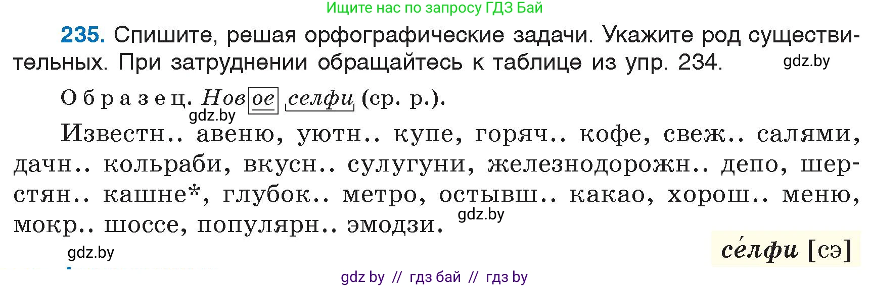 Русский язык, 6 класс Учебник, авторы: Мурина Лариса Александровна, Игнатович Татьяна Владимировна, Жадейко Жанна Фёдоровна, издательство Национальный институт образования, Минск, 2020, страница 113, номер 235, Условие