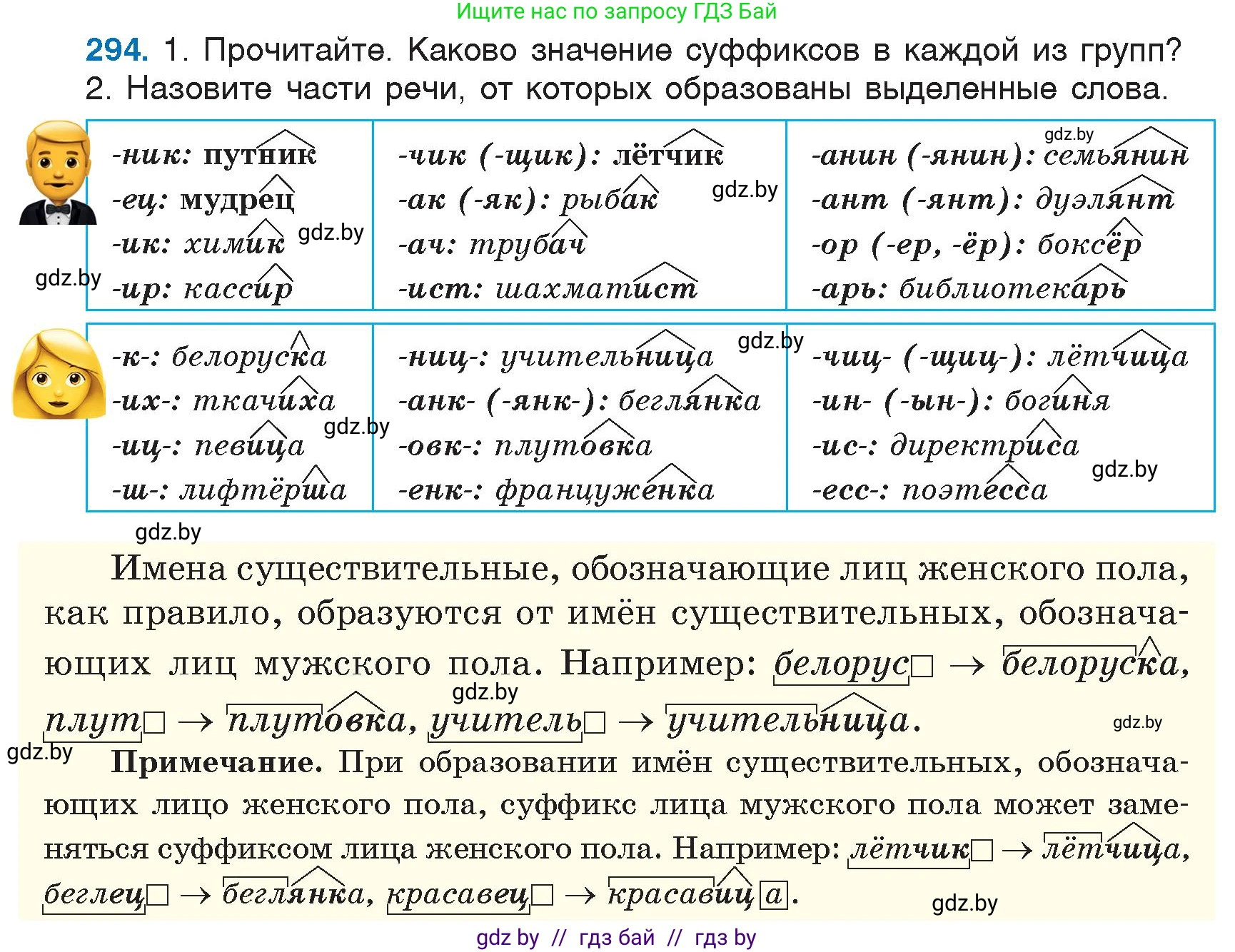 Русский язык, 6 класс Учебник, авторы: Мурина Лариса Александровна, Игнатович Татьяна Владимировна, Жадейко Жанна Фёдоровна, издательство Национальный институт образования, Минск, 2020, страница 141, номер 294, Условие