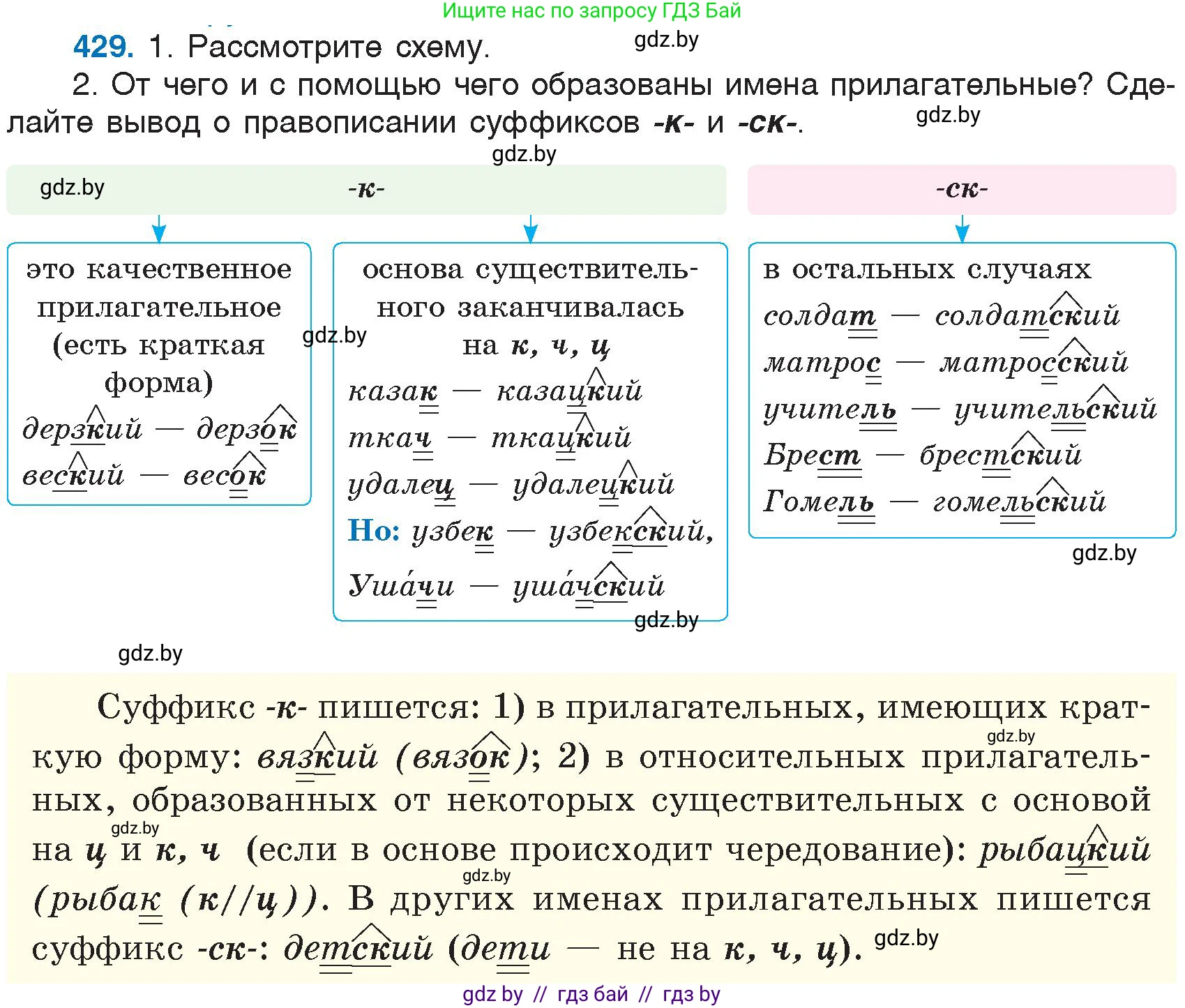 Русский язык, 6 класс Учебник, авторы: Мурина Лариса Александровна, Игнатович Татьяна Владимировна, Жадейко Жанна Фёдоровна, издательство Национальный институт образования, Минск, 2020, страница 191, номер 429, Условие