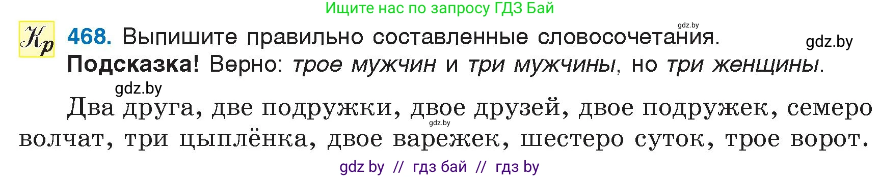 Русский язык, 6 класс Учебник, авторы: Мурина Лариса Александровна, Игнатович Татьяна Владимировна, Жадейко Жанна Фёдоровна, издательство Национальный институт образования, Минск, 2020, страница 206, номер 468, Условие