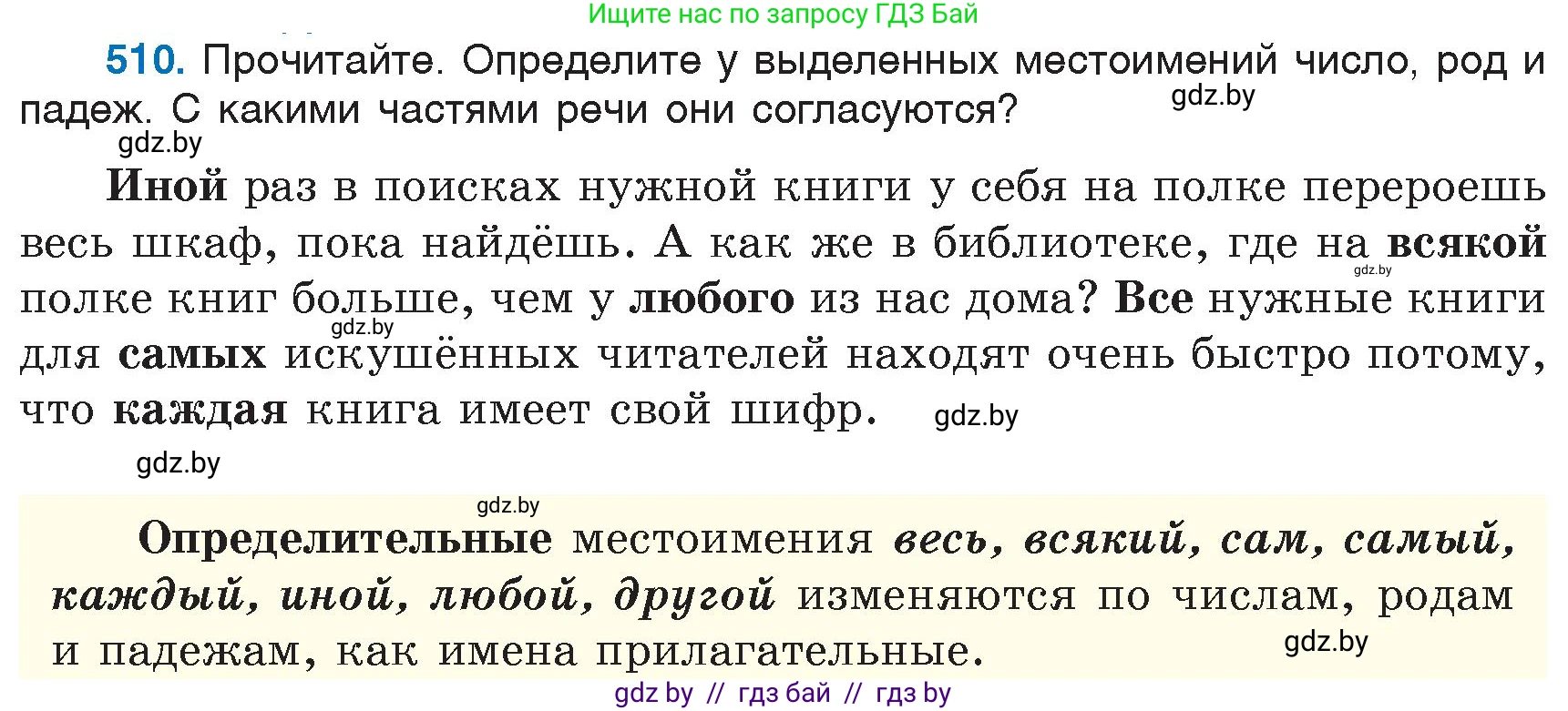 Русский язык, 6 класс Учебник, авторы: Мурина Лариса Александровна, Игнатович Татьяна Владимировна, Жадейко Жанна Фёдоровна, издательство Национальный институт образования, Минск, 2020, страница 218, номер 510, Условие