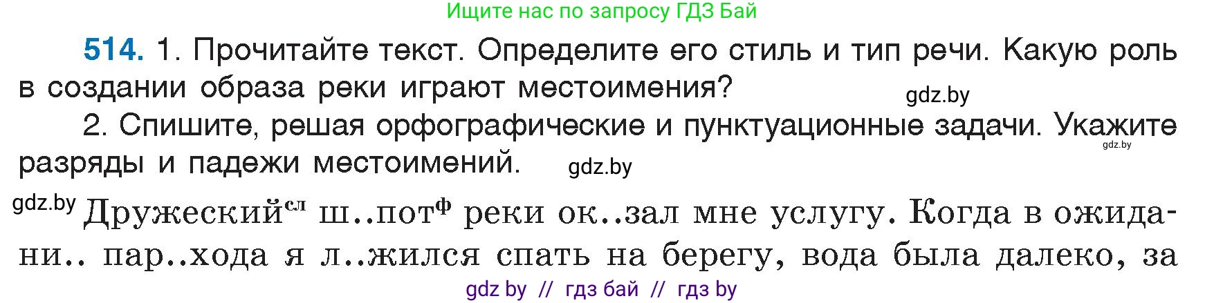 Русский язык, 6 класс Учебник, авторы: Мурина Лариса Александровна, Игнатович Татьяна Владимировна, Жадейко Жанна Фёдоровна, издательство Национальный институт образования, Минск, 2020, страница 219, номер 514, Условие