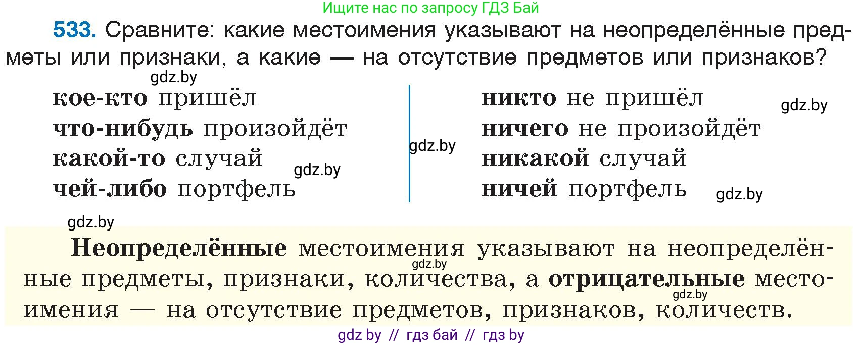 Русский язык, 6 класс Учебник, авторы: Мурина Лариса Александровна, Игнатович Татьяна Владимировна, Жадейко Жанна Фёдоровна, издательство Национальный институт образования, Минск, 2020, страница 225, номер 533, Условие