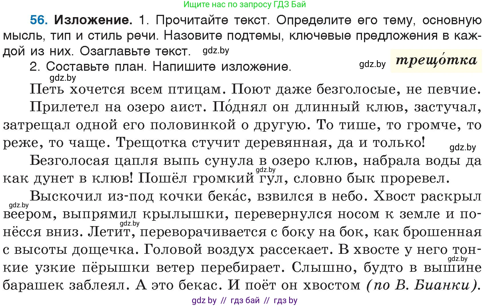 Русский язык, 6 класс Учебник, авторы: Мурина Лариса Александровна, Игнатович Татьяна Владимировна, Жадейко Жанна Фёдоровна, издательство Национальный институт образования, Минск, 2020, страница 33, номер 56, Условие
