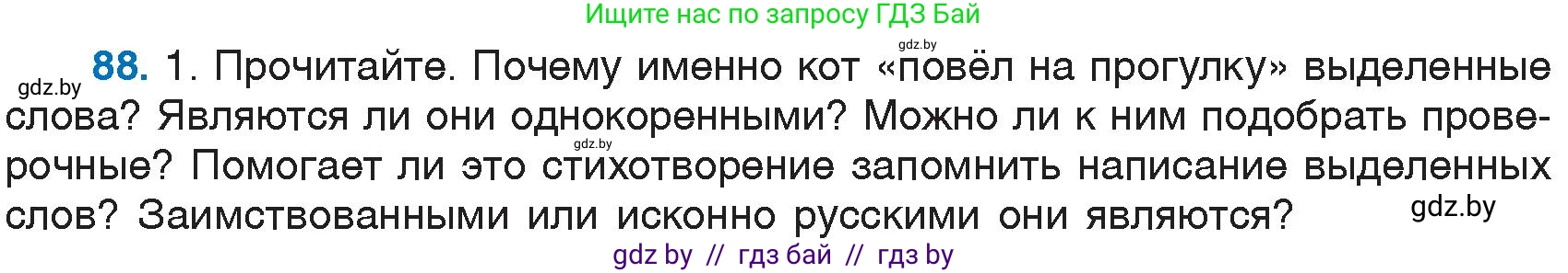 Русский язык, 6 класс Учебник, авторы: Мурина Лариса Александровна, Игнатович Татьяна Владимировна, Жадейко Жанна Фёдоровна, издательство Национальный институт образования, Минск, 2020, страница 46, номер 88, Условие