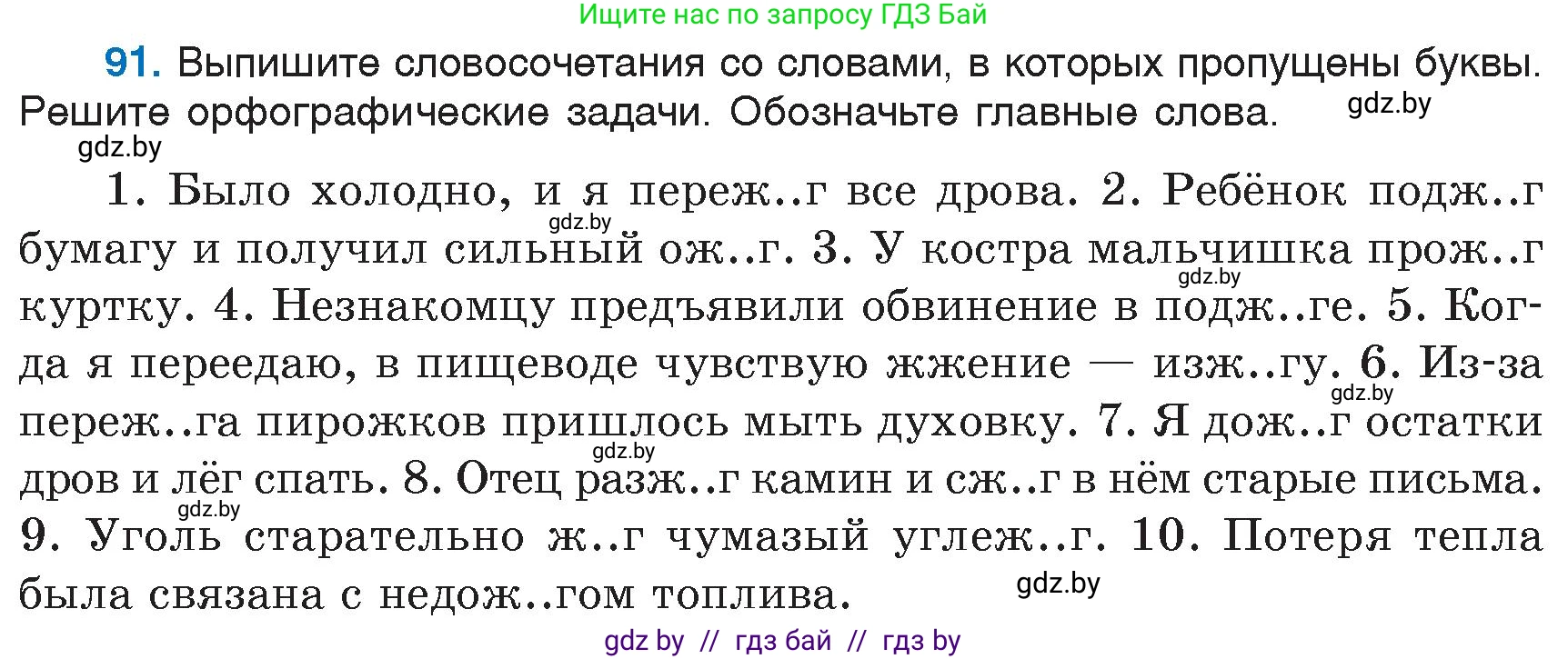 Русский язык, 6 класс Учебник, авторы: Мурина Лариса Александровна, Игнатович Татьяна Владимировна, Жадейко Жанна Фёдоровна, издательство Национальный институт образования, Минск, 2020, страница 48, номер 91, Условие