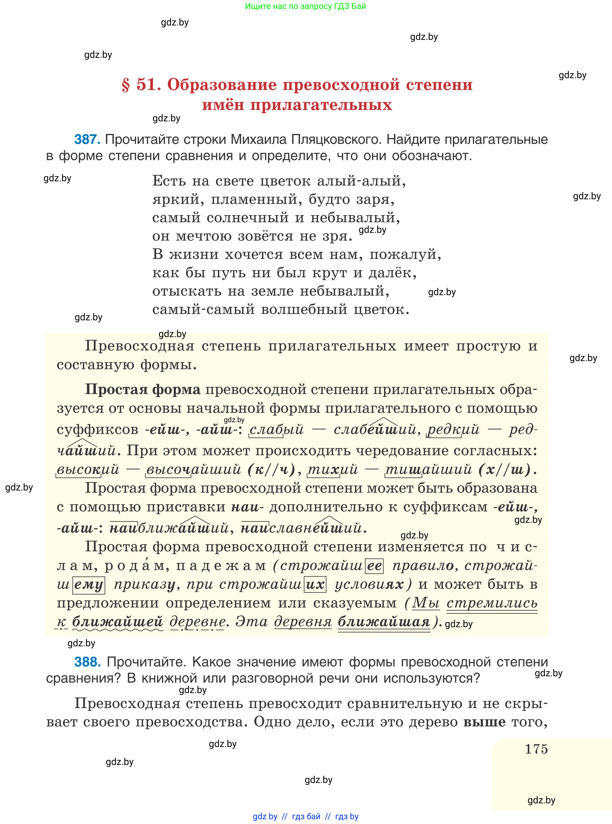 Русский язык, 6 класс Учебник, авторы: Мурина Лариса Александровна, Игнатович Татьяна Владимировна, Жадейко Жанна Фёдоровна, издательство Национальный институт образования, Минск, 2020, страница 175