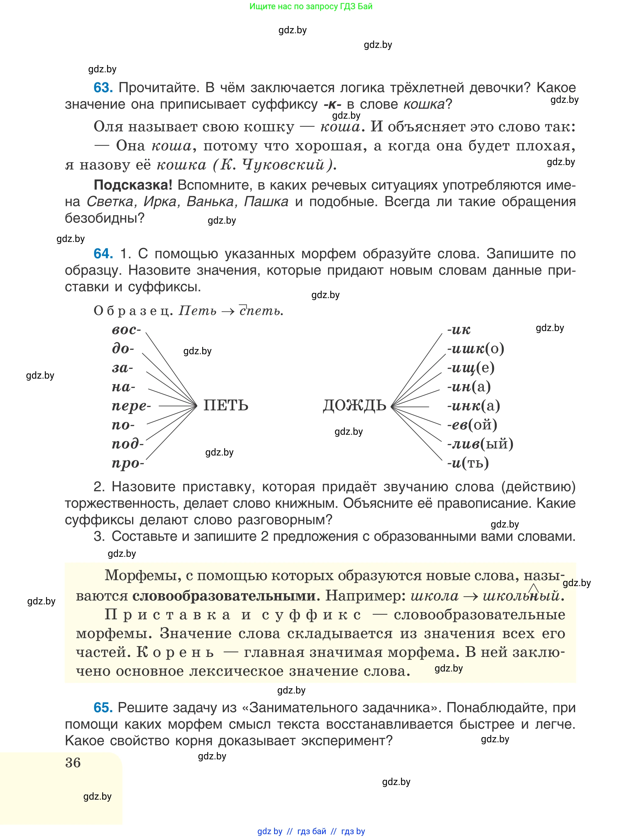 Русский язык, 6 класс Учебник, авторы: Мурина Лариса Александровна, Игнатович Татьяна Владимировна, Жадейко Жанна Фёдоровна, издательство Национальный институт образования, Минск, 2020, страница 36