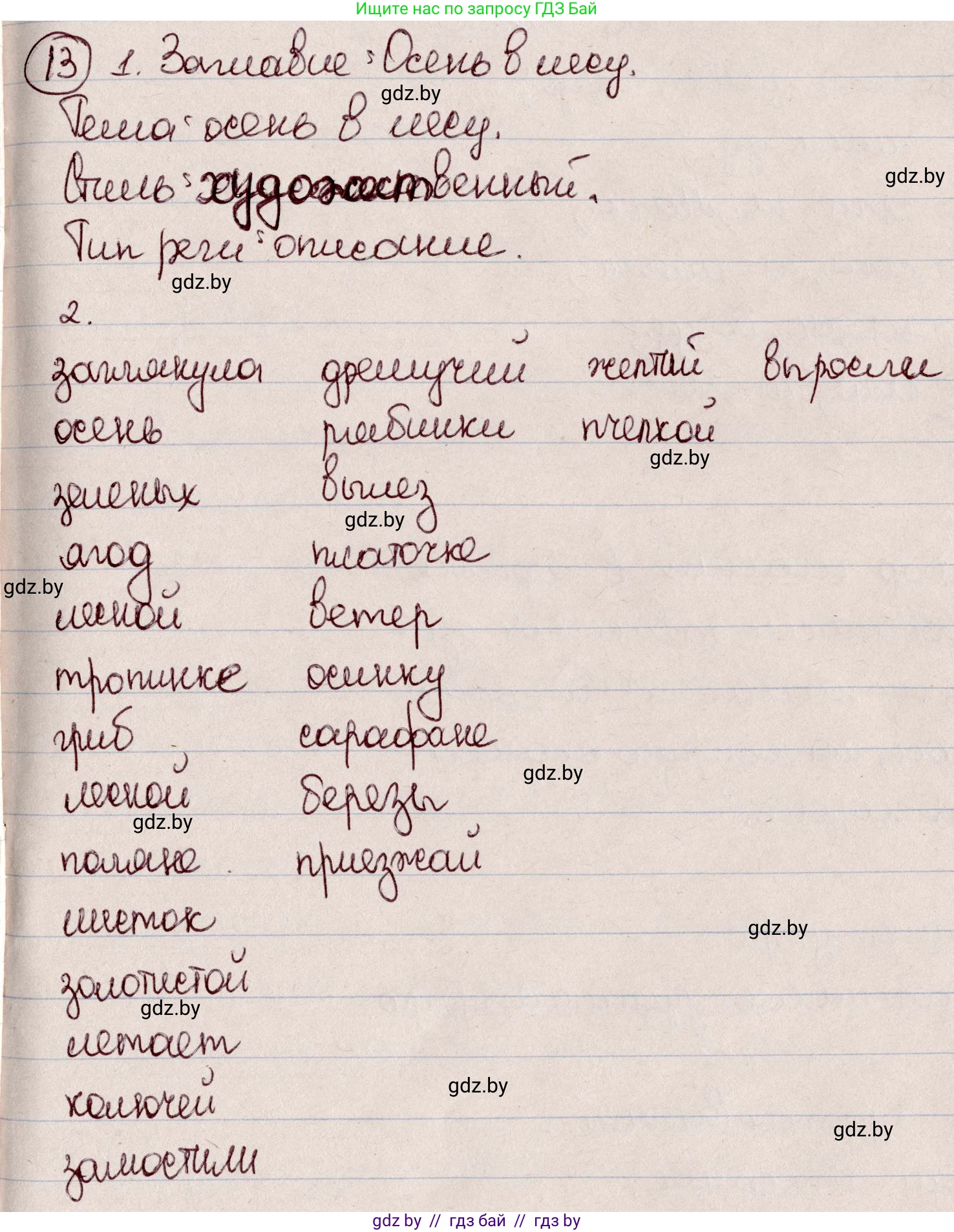 Русский язык, 6 класс Учебник, авторы: Мурина Лариса Александровна, Игнатович Татьяна Владимировна, Жадейко Жанна Фёдоровна, издательство Национальный институт образования, Минск, 2020, страница 10, номер 13, Решение 2