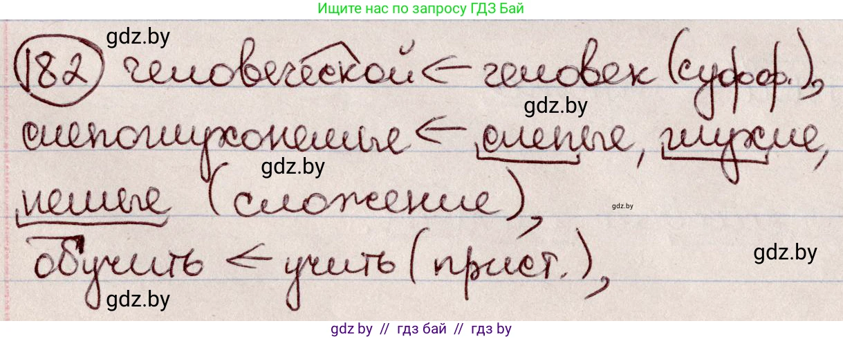 Русский язык, 6 класс Учебник, авторы: Мурина Лариса Александровна, Игнатович Татьяна Владимировна, Жадейко Жанна Фёдоровна, издательство Национальный институт образования, Минск, 2020, страница 84, номер 182, Решение 2