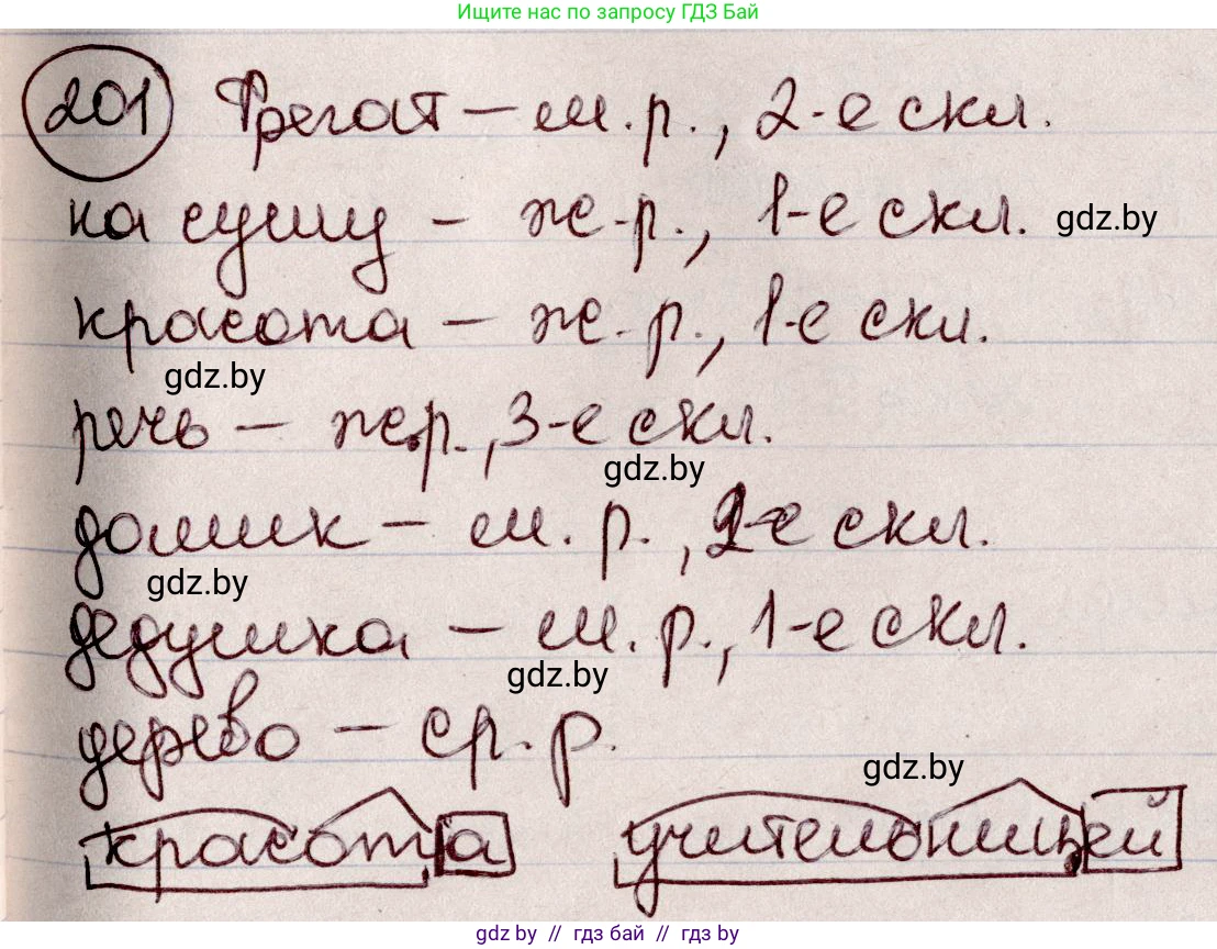 Русский язык, 6 класс Учебник, авторы: Мурина Лариса Александровна, Игнатович Татьяна Владимировна, Жадейко Жанна Фёдоровна, издательство Национальный институт образования, Минск, 2020, страница 96, номер 201, Решение 2