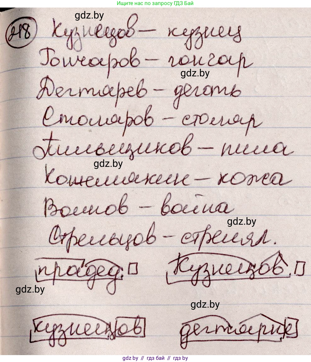 Русский язык, 6 класс Учебник, авторы: Мурина Лариса Александровна, Игнатович Татьяна Владимировна, Жадейко Жанна Фёдоровна, издательство Национальный институт образования, Минск, 2020, страница 105, номер 218, Решение 2