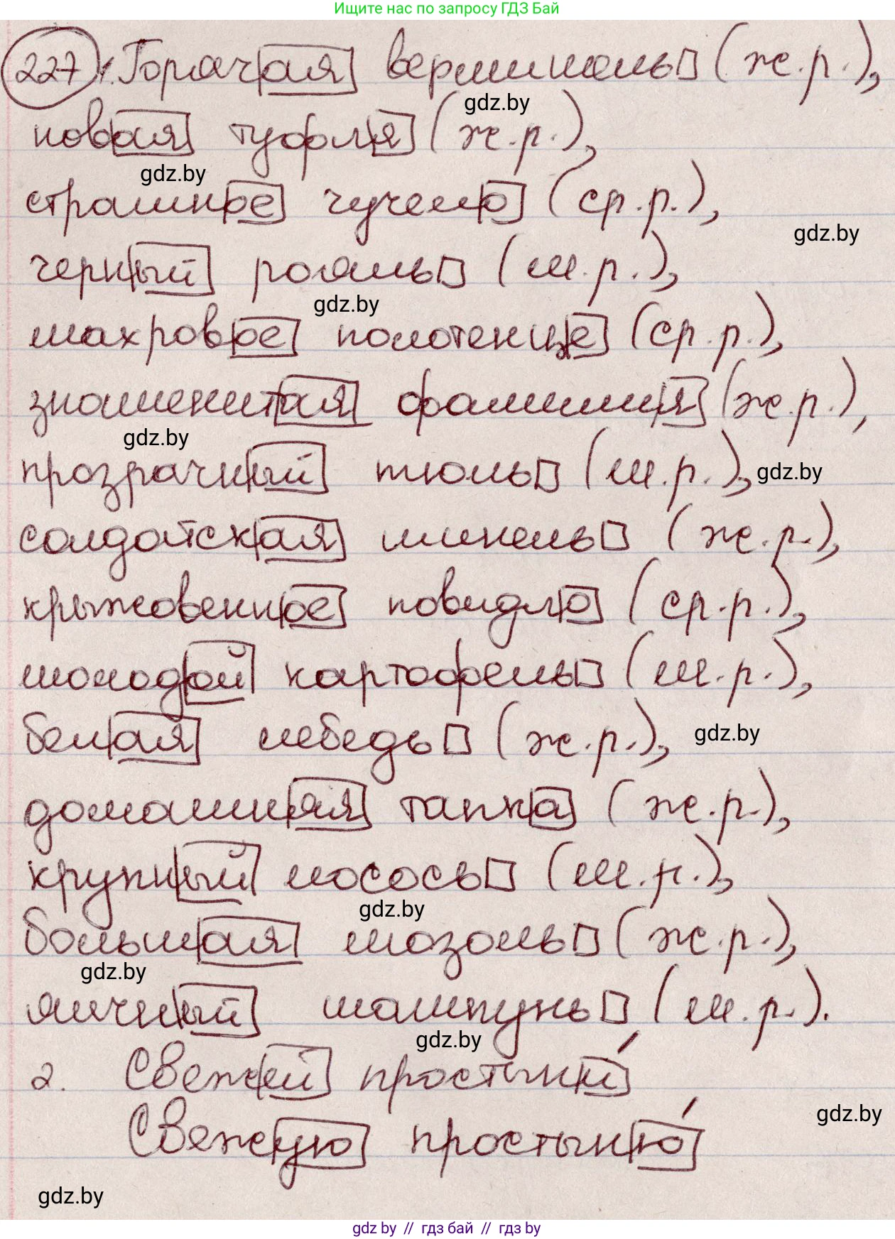 Русский язык, 6 класс Учебник, авторы: Мурина Лариса Александровна, Игнатович Татьяна Владимировна, Жадейко Жанна Фёдоровна, издательство Национальный институт образования, Минск, 2020, страница 109, номер 227, Решение 2