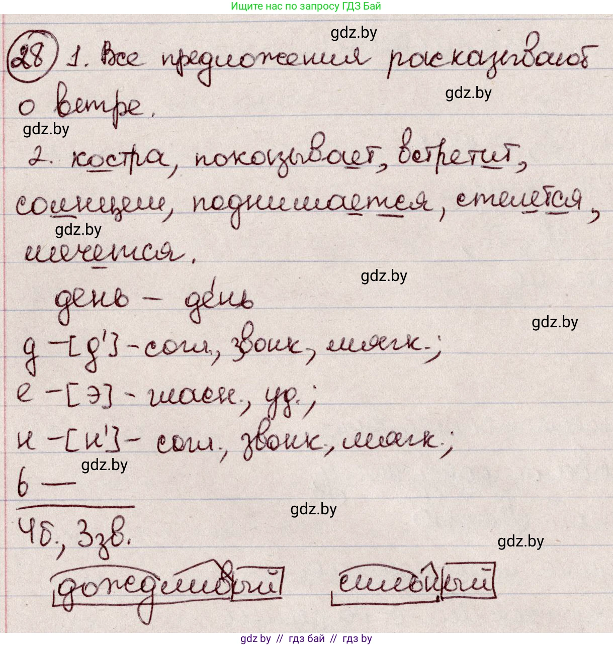 Русский язык, 6 класс Учебник, авторы: Мурина Лариса Александровна, Игнатович Татьяна Владимировна, Жадейко Жанна Фёдоровна, издательство Национальный институт образования, Минск, 2020, страница 19, номер 28, Решение 2