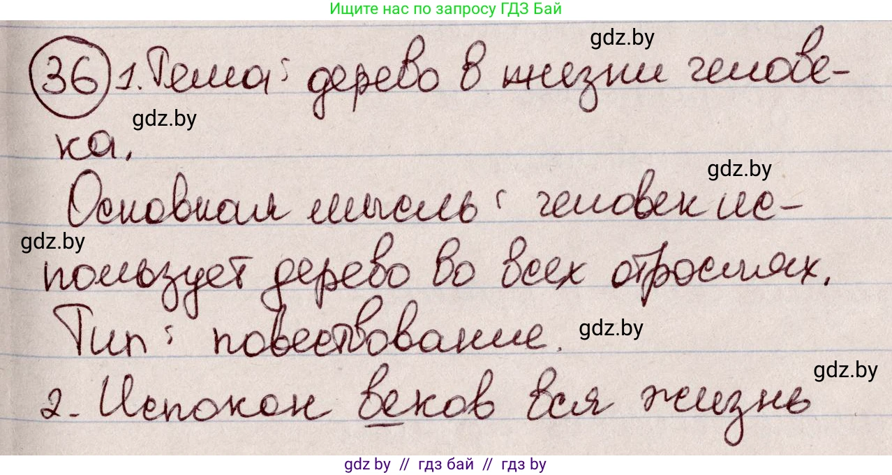 Русский язык, 6 класс Учебник, авторы: Мурина Лариса Александровна, Игнатович Татьяна Владимировна, Жадейко Жанна Фёдоровна, издательство Национальный институт образования, Минск, 2020, страница 24, номер 36, Решение 2