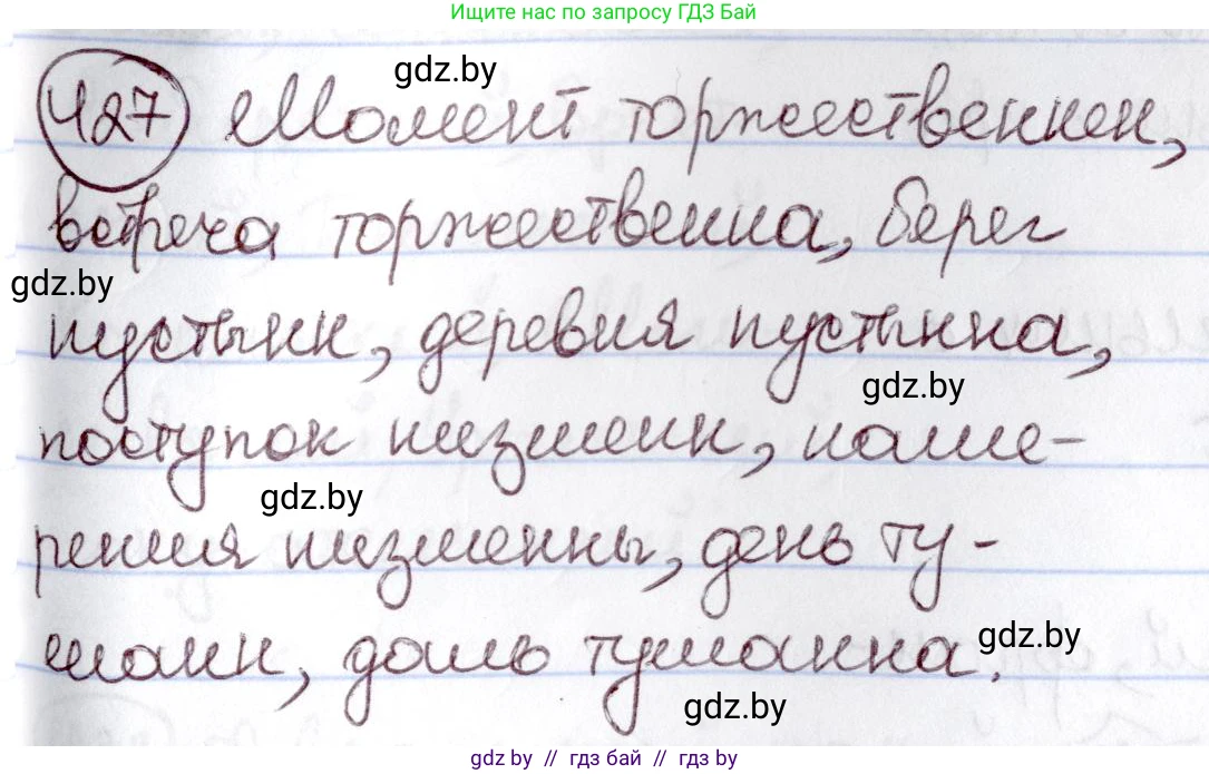 Русский язык, 6 класс Учебник, авторы: Мурина Лариса Александровна, Игнатович Татьяна Владимировна, Жадейко Жанна Фёдоровна, издательство Национальный институт образования, Минск, 2020, страница 190, номер 427, Решение 2