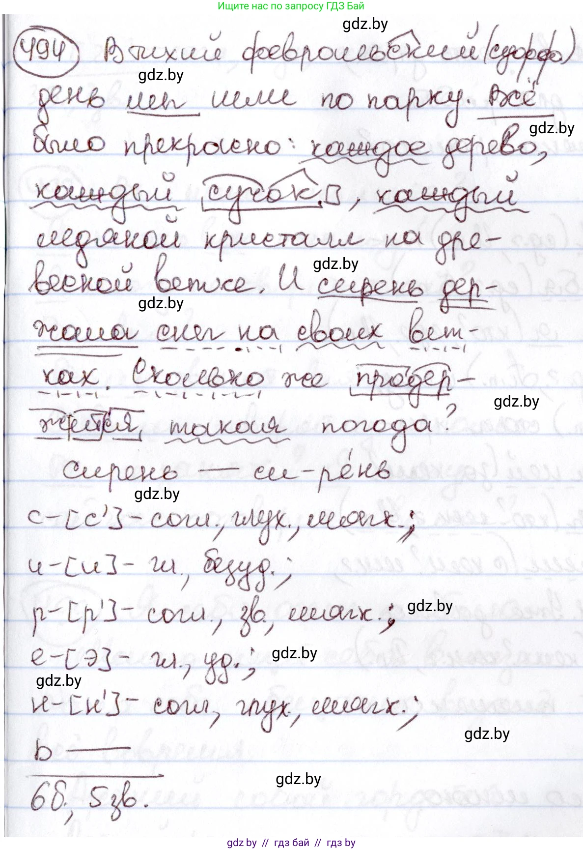 Русский язык, 6 класс Учебник, авторы: Мурина Лариса Александровна, Игнатович Татьяна Владимировна, Жадейко Жанна Фёдоровна, издательство Национальный институт образования, Минск, 2020, страница 213, номер 494, Решение 2