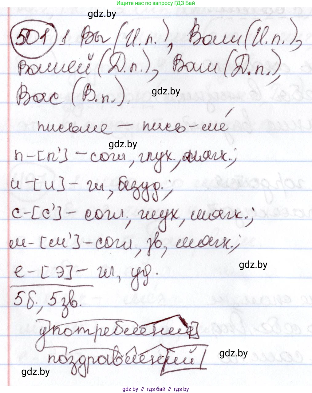 Русский язык, 6 класс Учебник, авторы: Мурина Лариса Александровна, Игнатович Татьяна Владимировна, Жадейко Жанна Фёдоровна, издательство Национальный институт образования, Минск, 2020, страница 216, номер 501, Решение 2