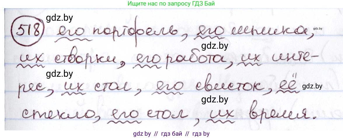 Русский язык, 6 класс Учебник, авторы: Мурина Лариса Александровна, Игнатович Татьяна Владимировна, Жадейко Жанна Фёдоровна, издательство Национальный институт образования, Минск, 2020, страница 220, номер 518, Решение 2