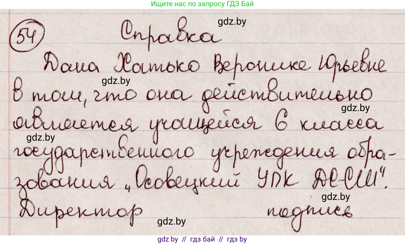 Русский язык, 6 класс Учебник, авторы: Мурина Лариса Александровна, Игнатович Татьяна Владимировна, Жадейко Жанна Фёдоровна, издательство Национальный институт образования, Минск, 2020, страница 32, номер 54, Решение 2