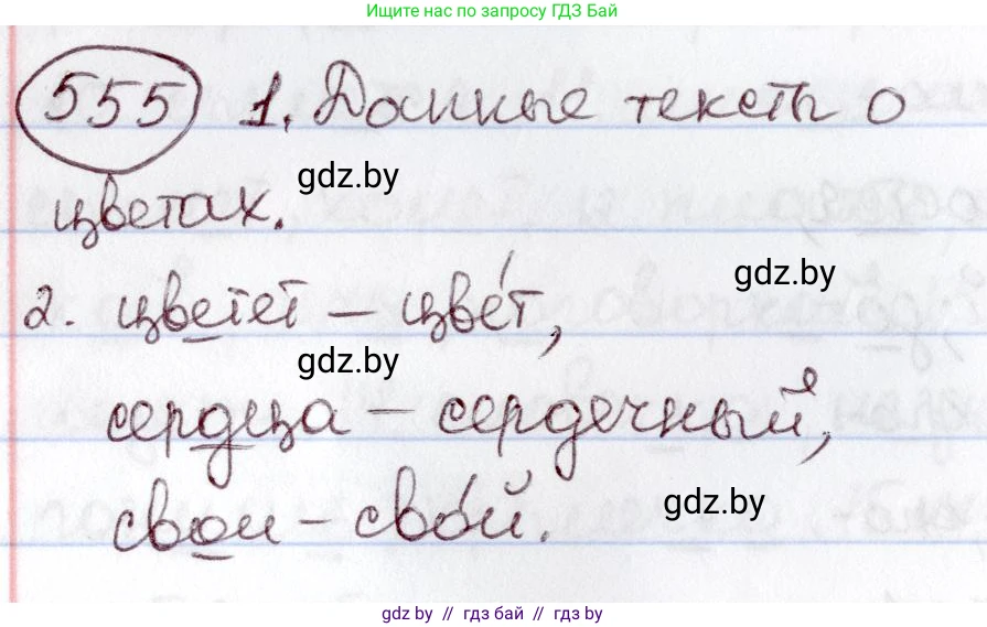 Русский язык, 6 класс Учебник, авторы: Мурина Лариса Александровна, Игнатович Татьяна Владимировна, Жадейко Жанна Фёдоровна, издательство Национальный институт образования, Минск, 2020, страница 233, номер 555, Решение 2