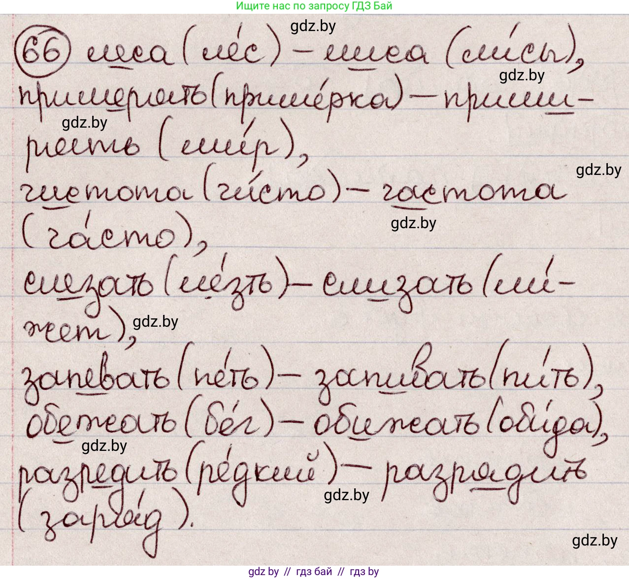 Русский язык, 6 класс Учебник, авторы: Мурина Лариса Александровна, Игнатович Татьяна Владимировна, Жадейко Жанна Фёдоровна, издательство Национальный институт образования, Минск, 2020, страница 37, номер 66, Решение 2