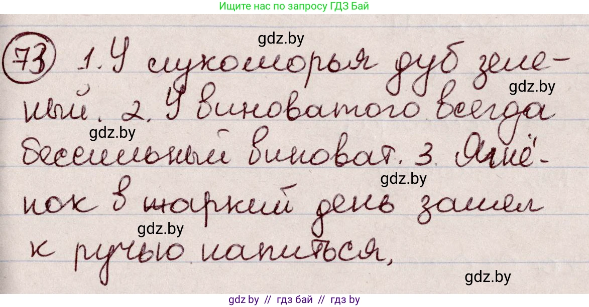 Русский язык, 6 класс Учебник, авторы: Мурина Лариса Александровна, Игнатович Татьяна Владимировна, Жадейко Жанна Фёдоровна, издательство Национальный институт образования, Минск, 2020, страница 40, номер 73, Решение 2