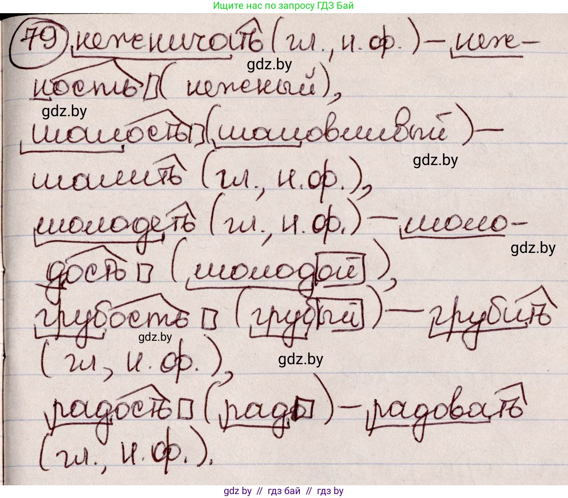 Русский язык, 6 класс Учебник, авторы: Мурина Лариса Александровна, Игнатович Татьяна Владимировна, Жадейко Жанна Фёдоровна, издательство Национальный институт образования, Минск, 2020, страница 43, номер 79, Решение 2