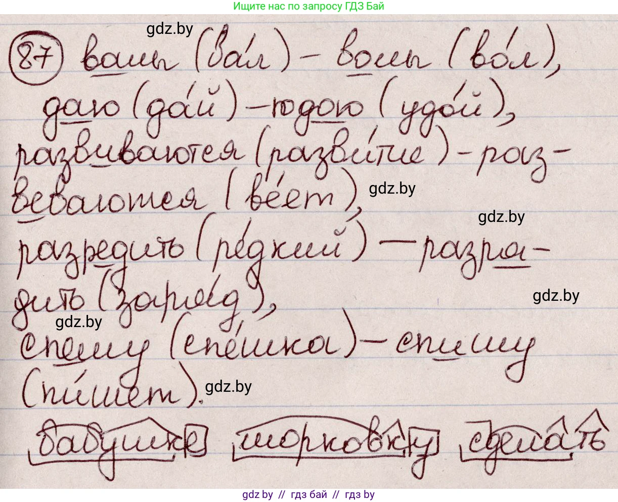 Русский язык, 6 класс Учебник, авторы: Мурина Лариса Александровна, Игнатович Татьяна Владимировна, Жадейко Жанна Фёдоровна, издательство Национальный институт образования, Минск, 2020, страница 46, номер 87, Решение 2