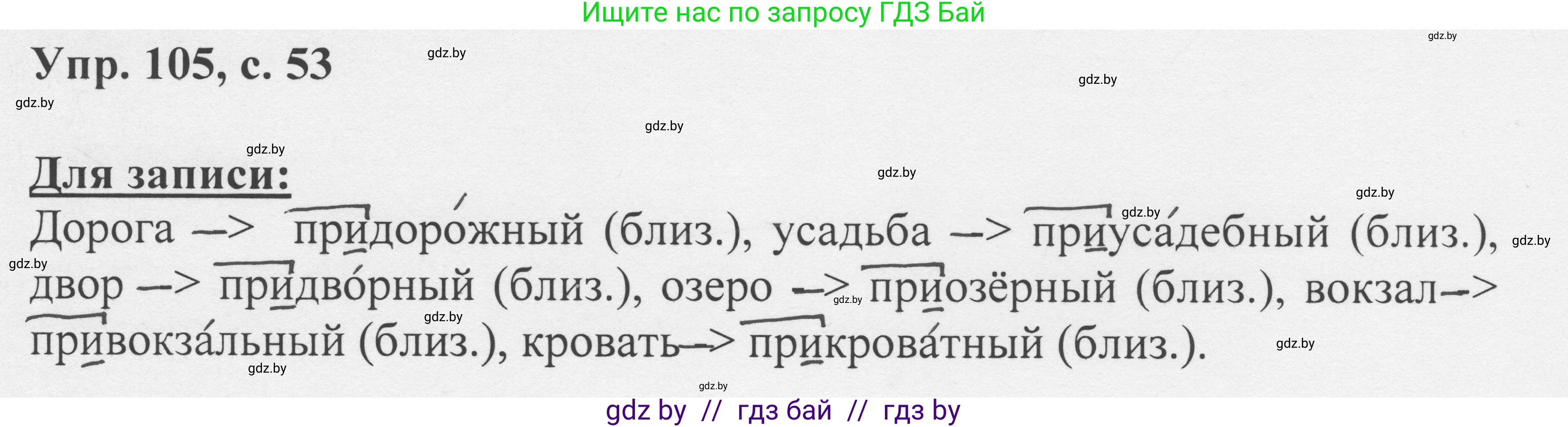 Русский язык, 6 класс Учебник, авторы: Мурина Лариса Александровна, Игнатович Татьяна Владимировна, Жадейко Жанна Фёдоровна, издательство Национальный институт образования, Минск, 2020, страница 53, номер 105, Решение 1