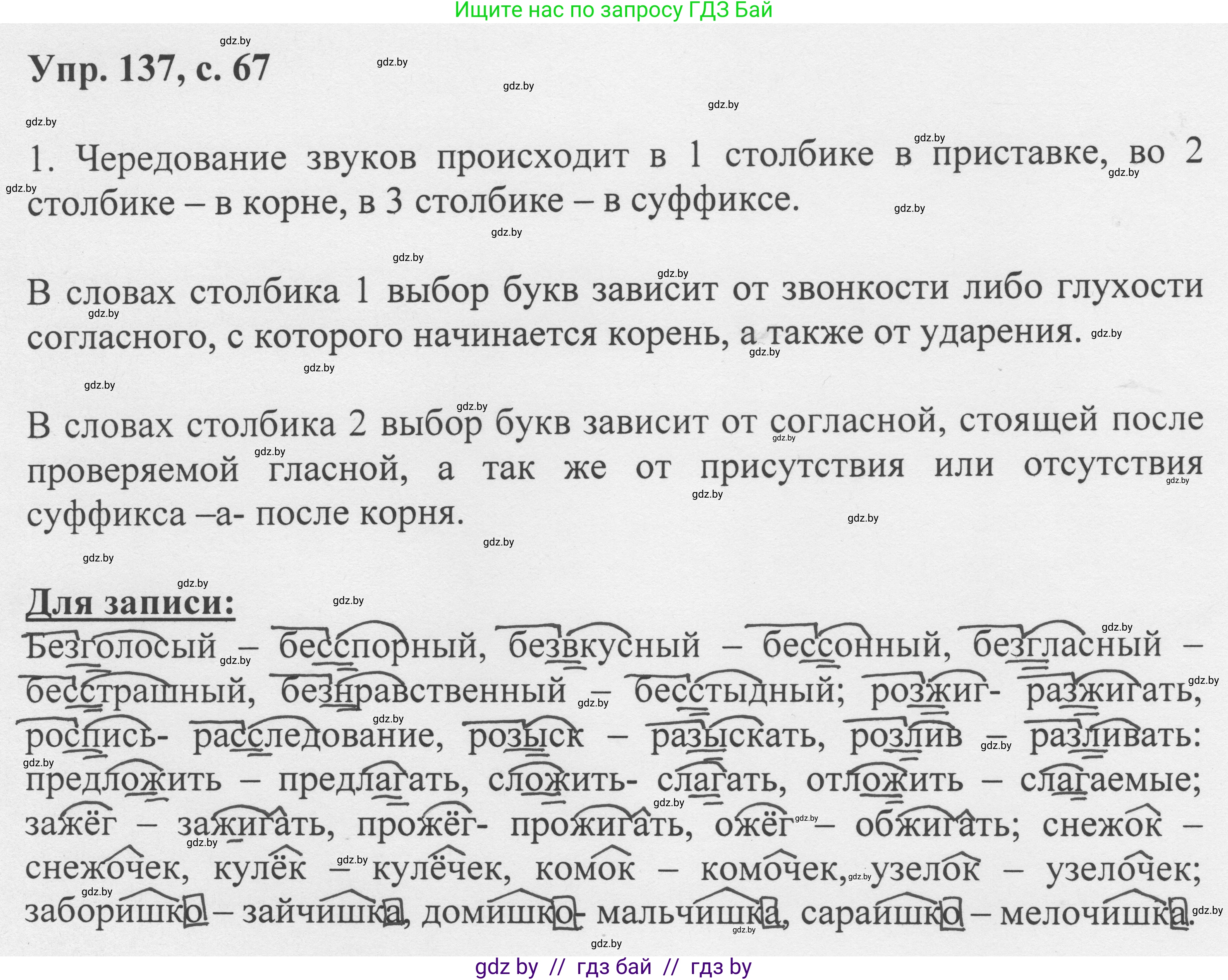 Русский язык, 6 класс Учебник, авторы: Мурина Лариса Александровна, Игнатович Татьяна Владимировна, Жадейко Жанна Фёдоровна, издательство Национальный институт образования, Минск, 2020, страница 67, номер 137, Решение 1