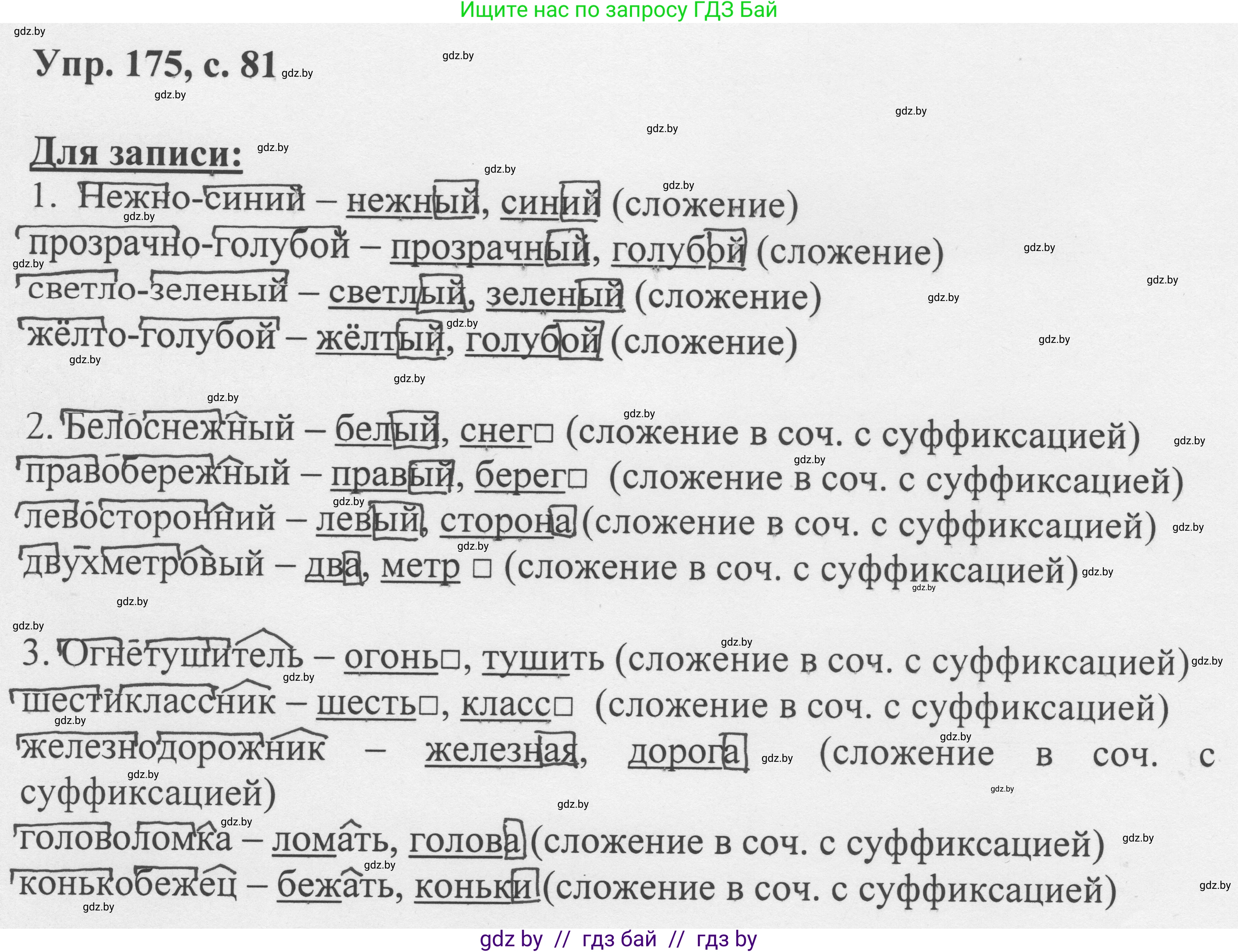 Русский язык, 6 класс Учебник, авторы: Мурина Лариса Александровна, Игнатович Татьяна Владимировна, Жадейко Жанна Фёдоровна, издательство Национальный институт образования, Минск, 2020, страница 81, номер 175, Решение 1