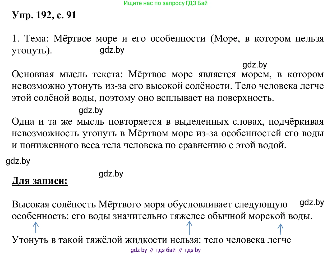Русский язык, 6 класс Учебник, авторы: Мурина Лариса Александровна, Игнатович Татьяна Владимировна, Жадейко Жанна Фёдоровна, издательство Национальный институт образования, Минск, 2020, страница 91, номер 192, Решение 1