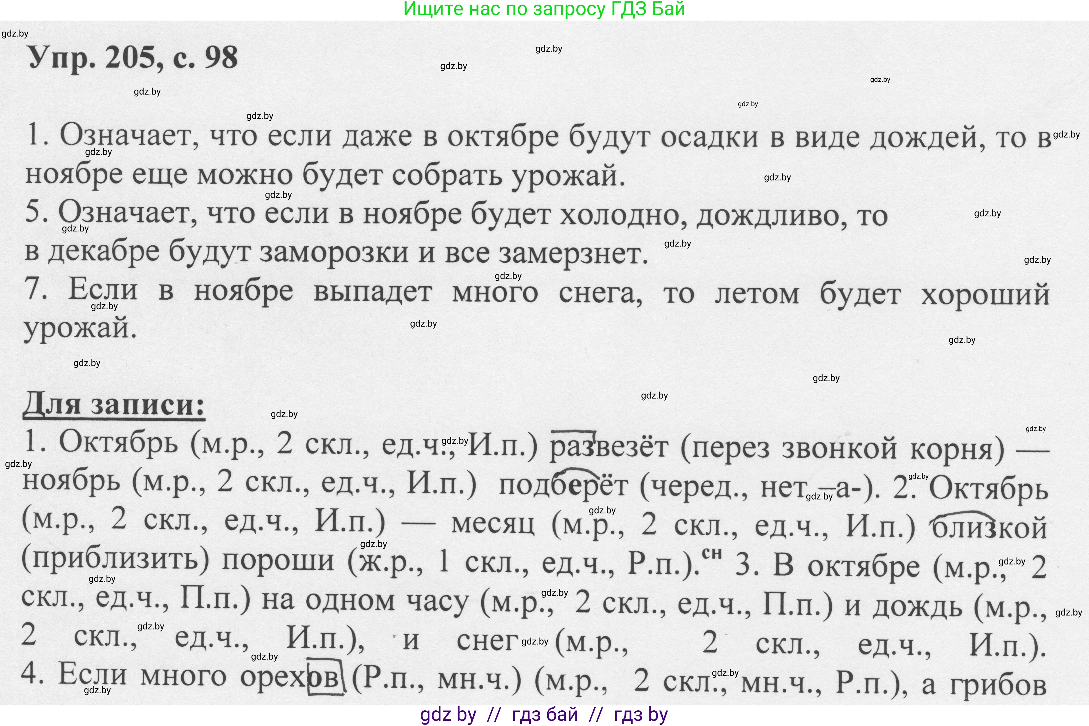 Русский язык, 6 класс Учебник, авторы: Мурина Лариса Александровна, Игнатович Татьяна Владимировна, Жадейко Жанна Фёдоровна, издательство Национальный институт образования, Минск, 2020, страница 98, номер 205, Решение 1