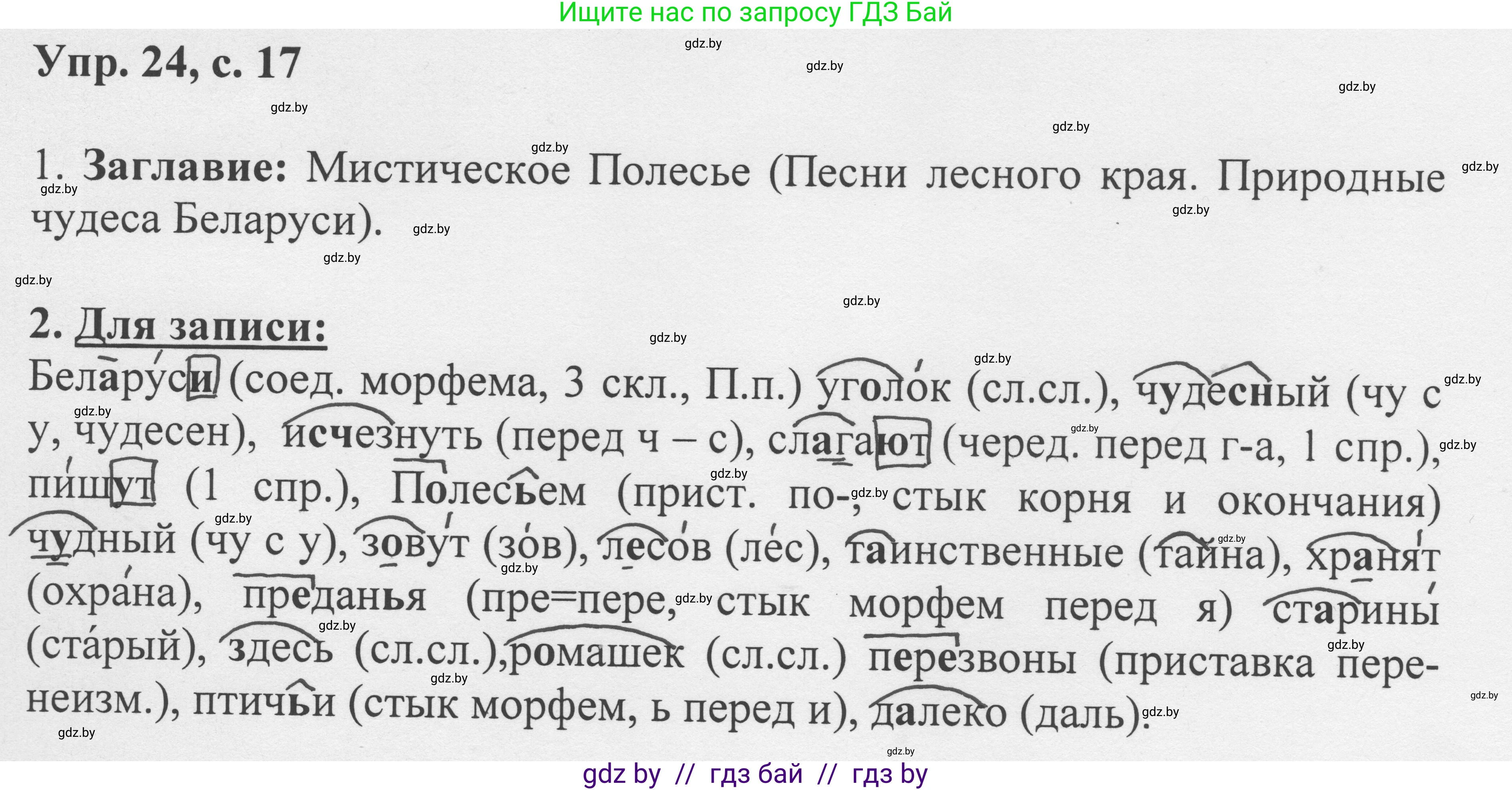 Русский язык, 6 класс Учебник, авторы: Мурина Лариса Александровна, Игнатович Татьяна Владимировна, Жадейко Жанна Фёдоровна, издательство Национальный институт образования, Минск, 2020, страница 17, номер 24, Решение 1