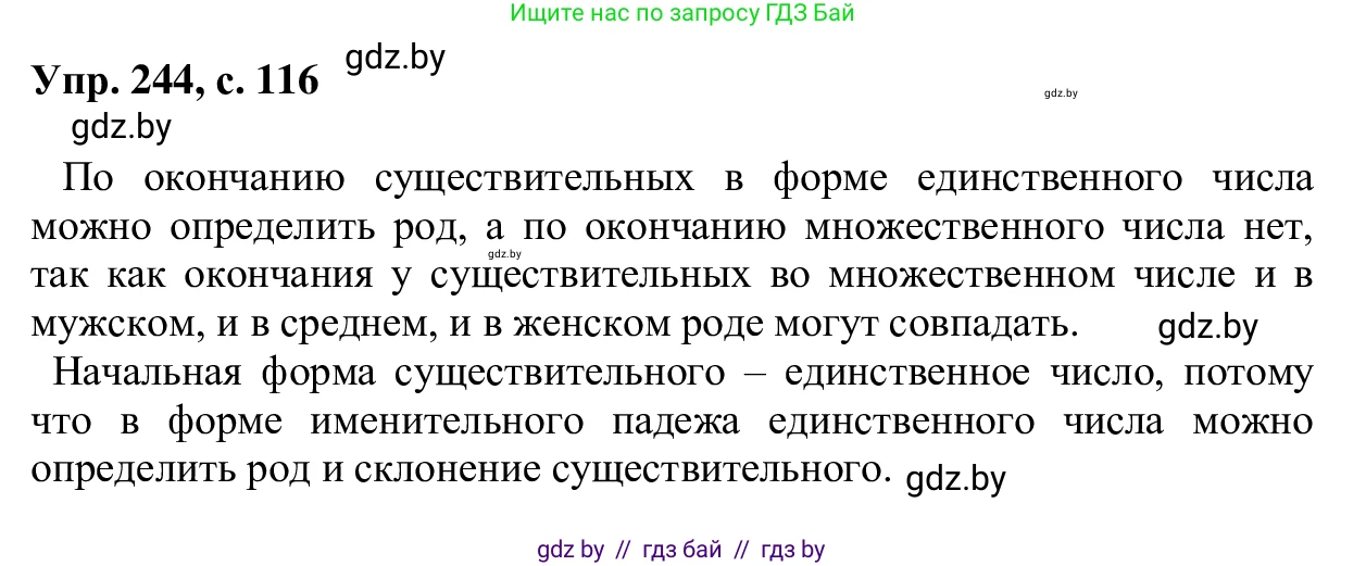 Русский язык, 6 класс Учебник, авторы: Мурина Лариса Александровна, Игнатович Татьяна Владимировна, Жадейко Жанна Фёдоровна, издательство Национальный институт образования, Минск, 2020, страница 116, номер 244, Решение 1
