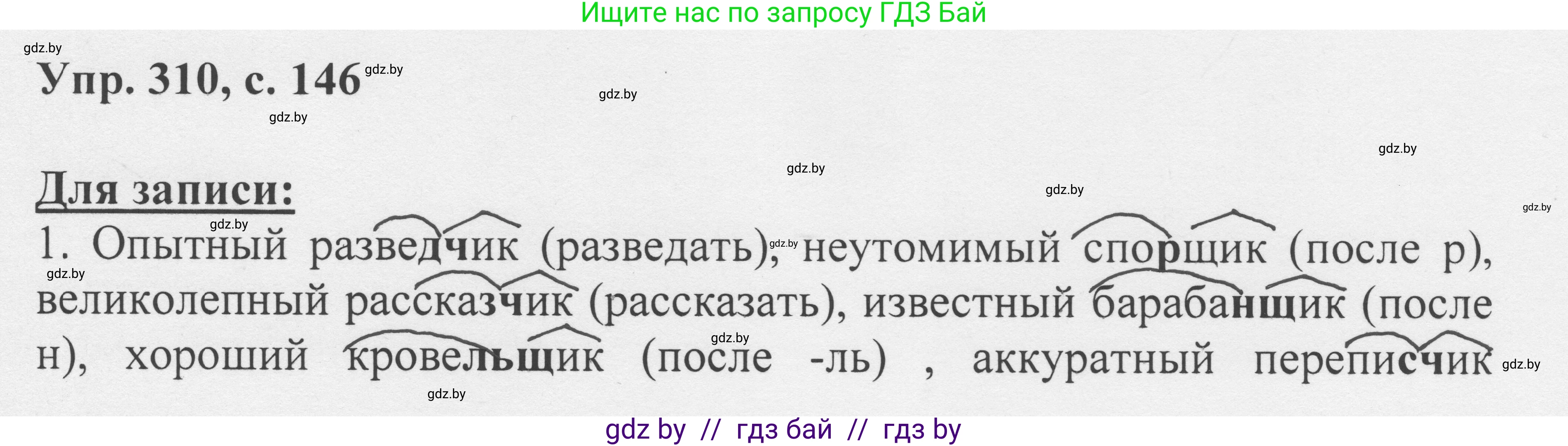 Русский язык, 6 класс Учебник, авторы: Мурина Лариса Александровна, Игнатович Татьяна Владимировна, Жадейко Жанна Фёдоровна, издательство Национальный институт образования, Минск, 2020, страница 146, номер 310, Решение 1