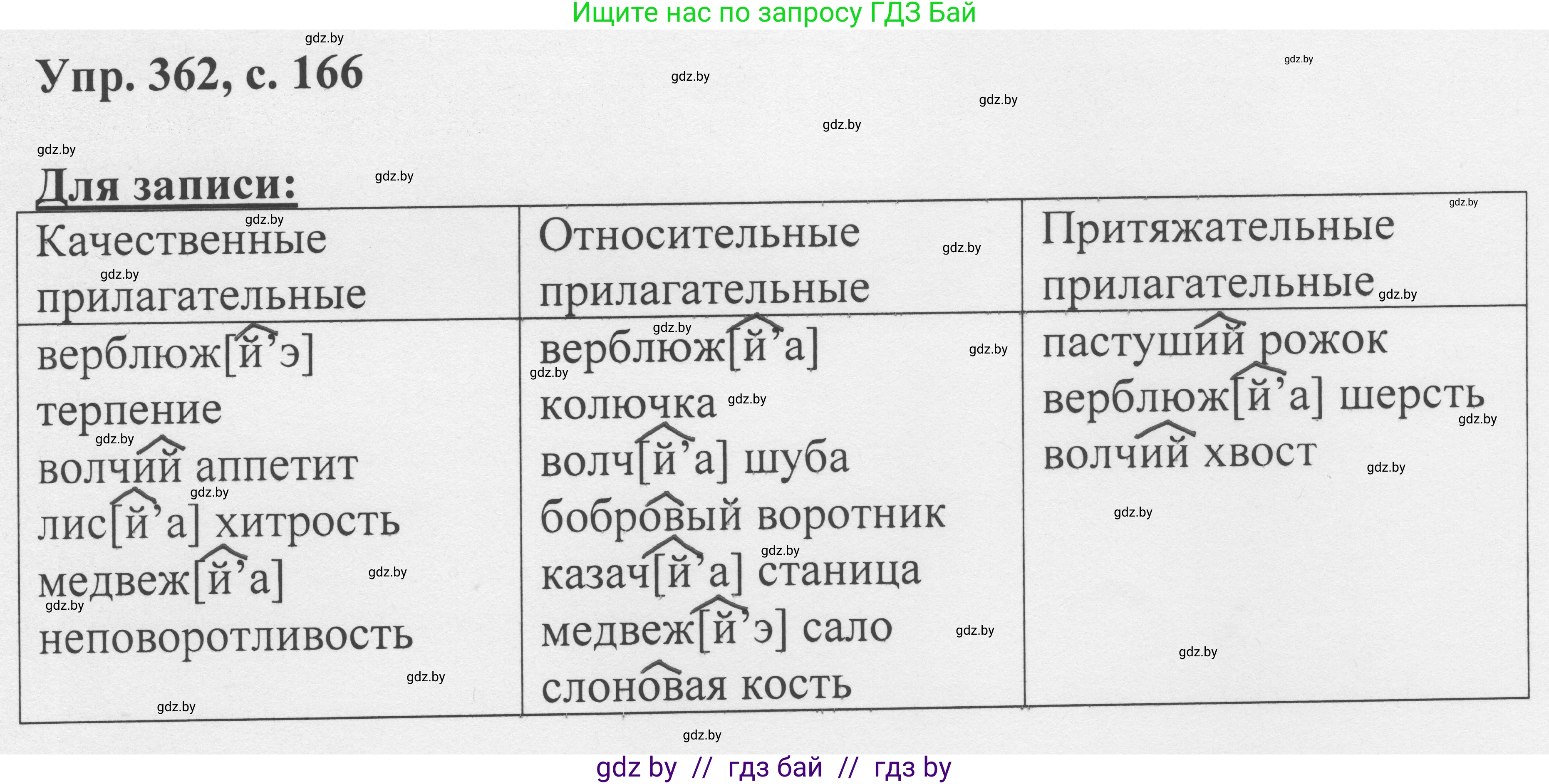 Русский язык, 6 класс Учебник, авторы: Мурина Лариса Александровна, Игнатович Татьяна Владимировна, Жадейко Жанна Фёдоровна, издательство Национальный институт образования, Минск, 2020, страница 166, номер 362, Решение 1