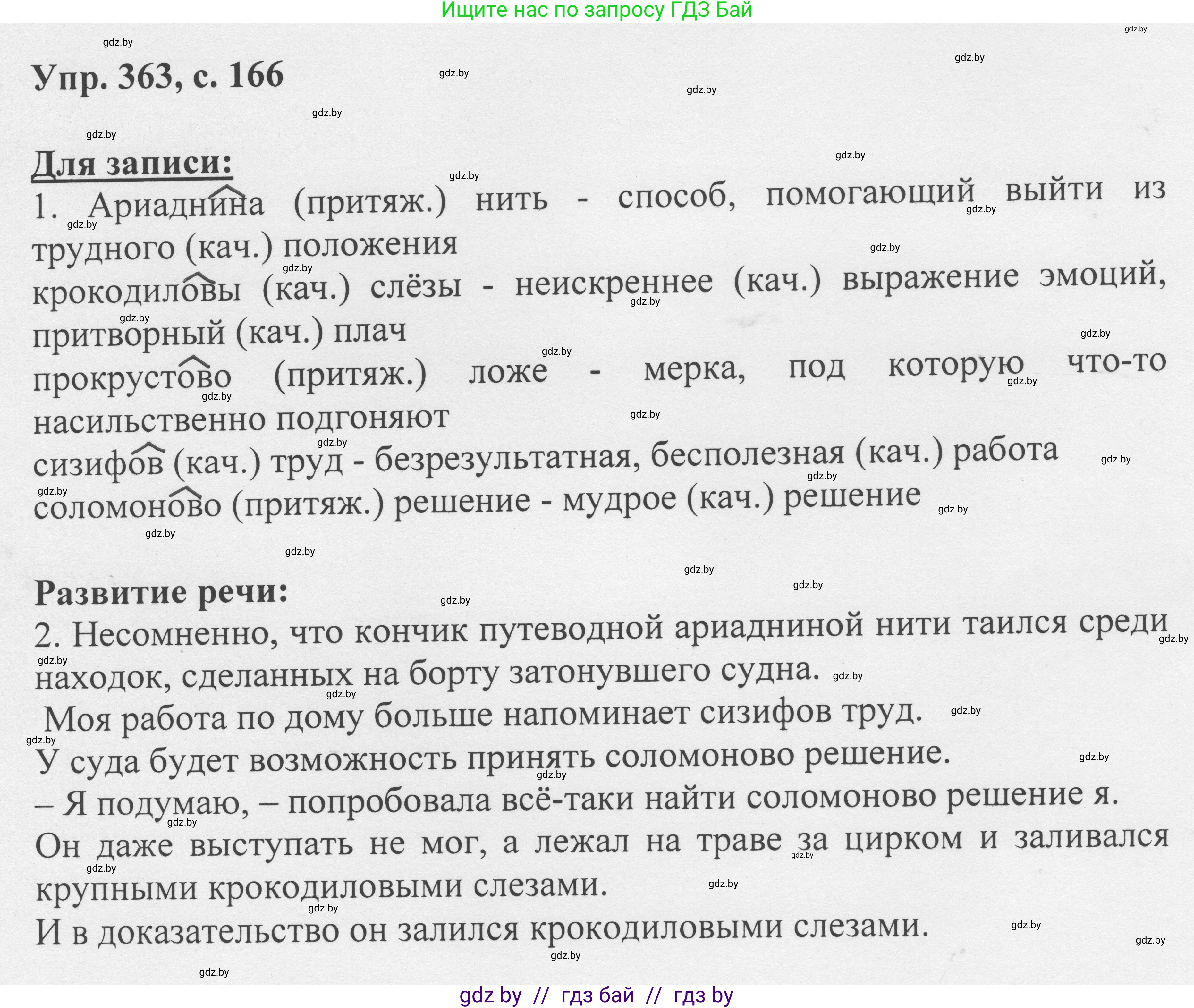 Русский язык, 6 класс Учебник, авторы: Мурина Лариса Александровна, Игнатович Татьяна Владимировна, Жадейко Жанна Фёдоровна, издательство Национальный институт образования, Минск, 2020, страница 166, номер 363, Решение 1