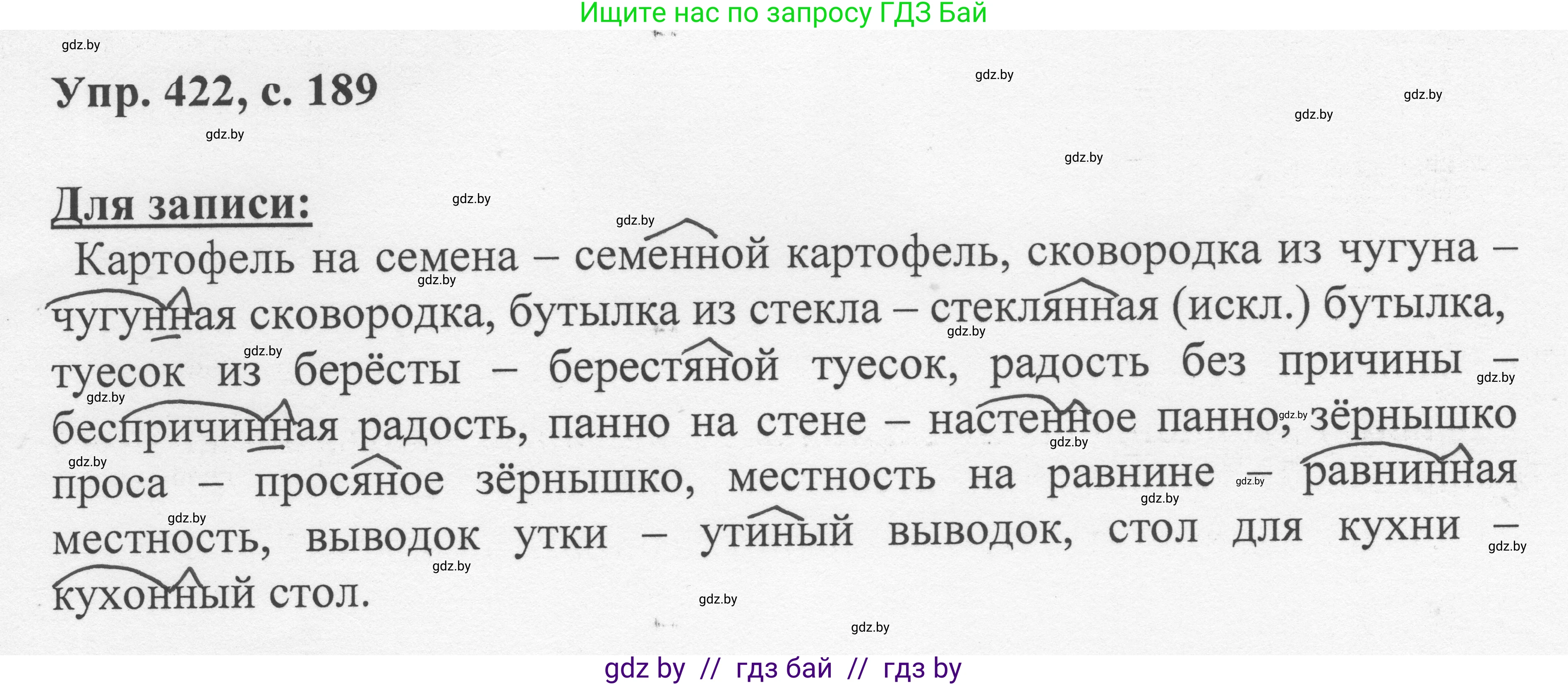 Русский язык, 6 класс Учебник, авторы: Мурина Лариса Александровна, Игнатович Татьяна Владимировна, Жадейко Жанна Фёдоровна, издательство Национальный институт образования, Минск, 2020, страница 189, номер 422, Решение 1