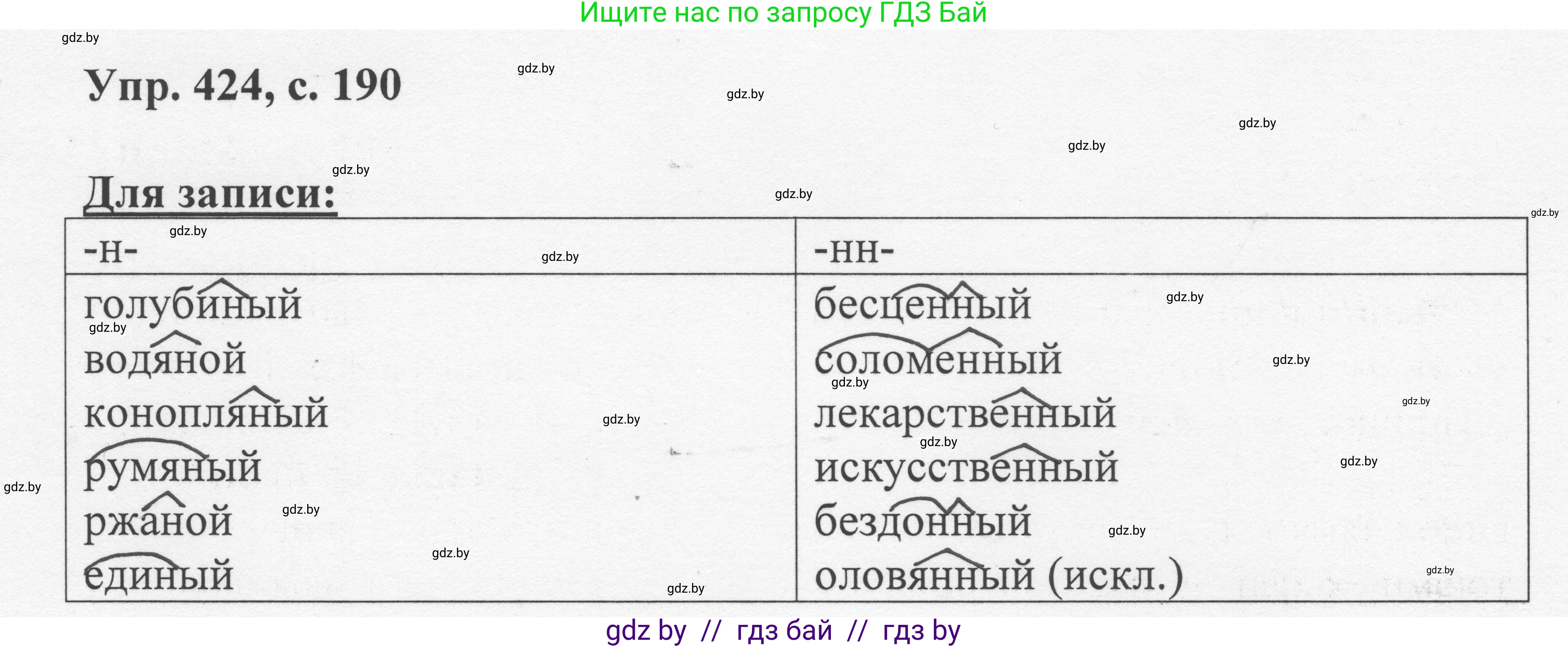 Русский язык, 6 класс Учебник, авторы: Мурина Лариса Александровна, Игнатович Татьяна Владимировна, Жадейко Жанна Фёдоровна, издательство Национальный институт образования, Минск, 2020, страница 190, номер 424, Решение 1