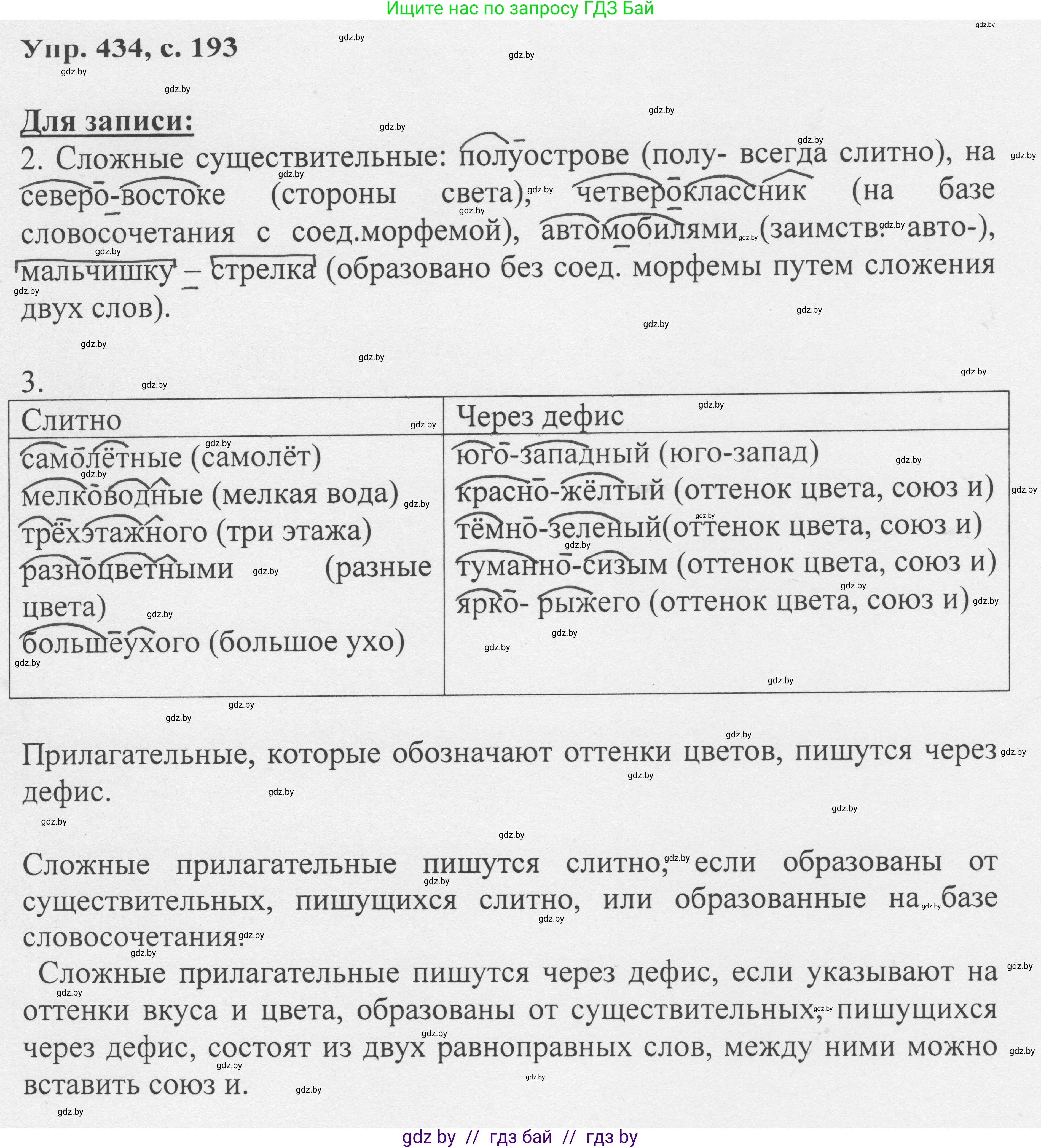 Русский язык, 6 класс Учебник, авторы: Мурина Лариса Александровна, Игнатович Татьяна Владимировна, Жадейко Жанна Фёдоровна, издательство Национальный институт образования, Минск, 2020, страница 193, номер 434, Решение 1